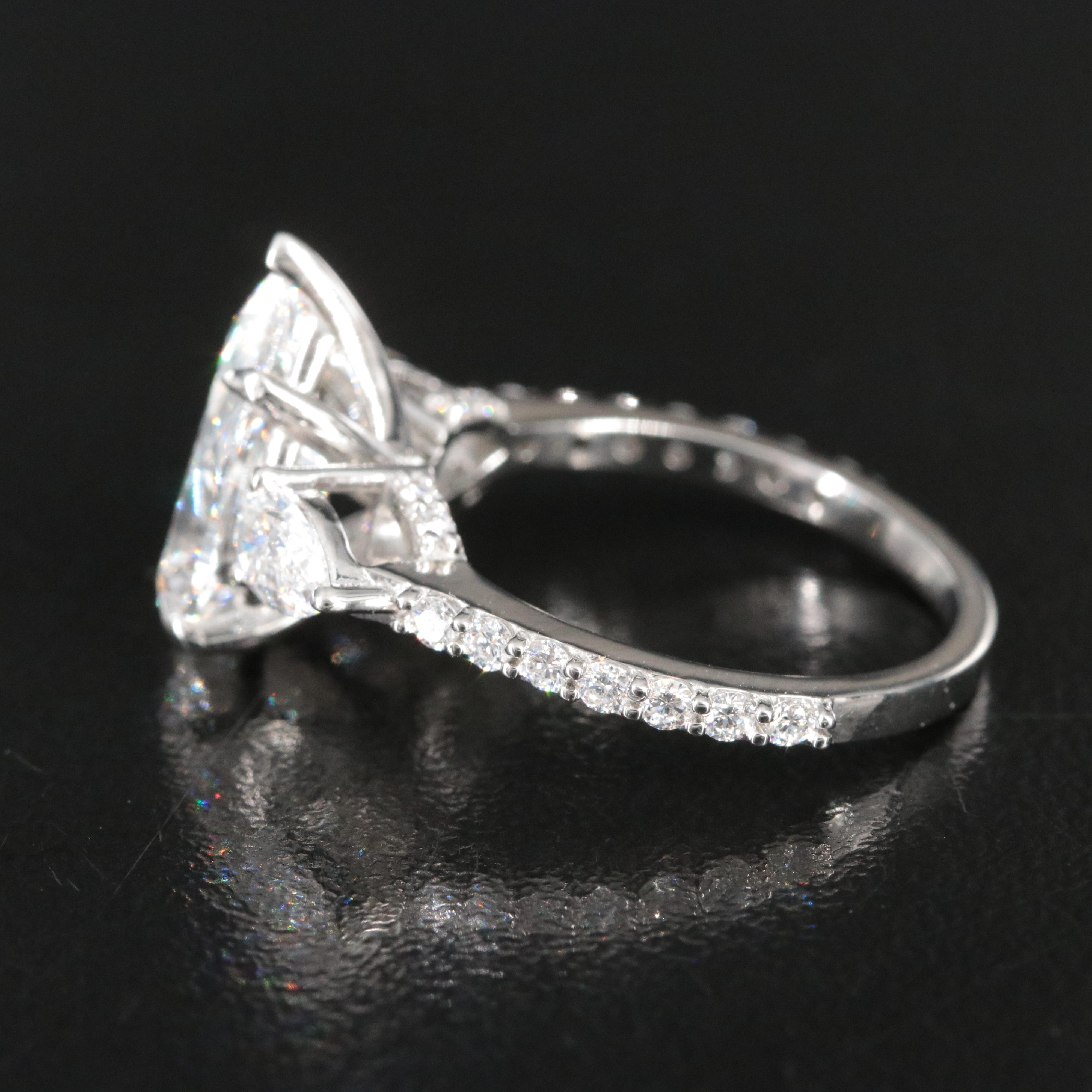 Platinum 3.95 CTW Lab Grown Diamond Ring with IGI Report