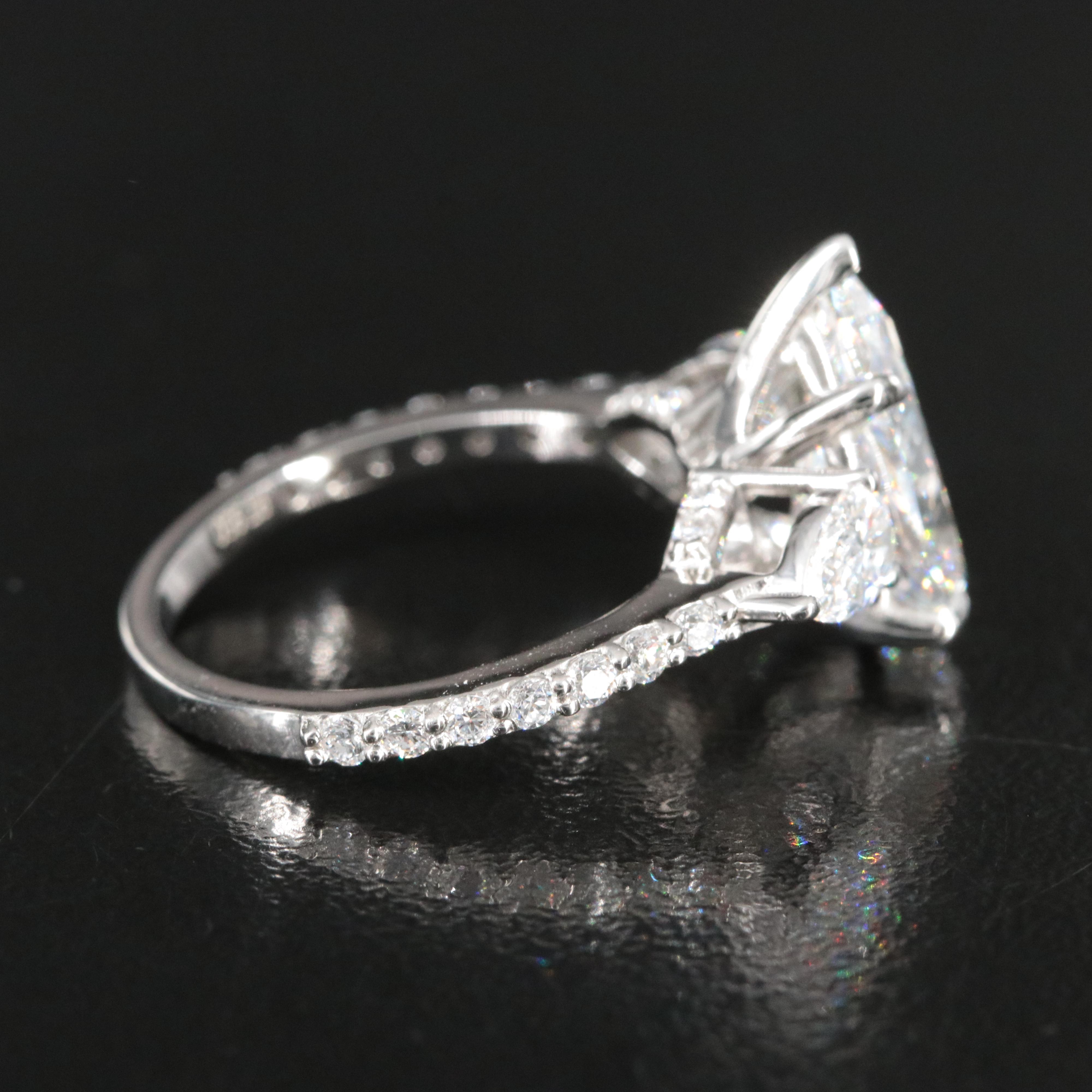 Platinum 3.95 CTW Lab Grown Diamond Ring with IGI Report