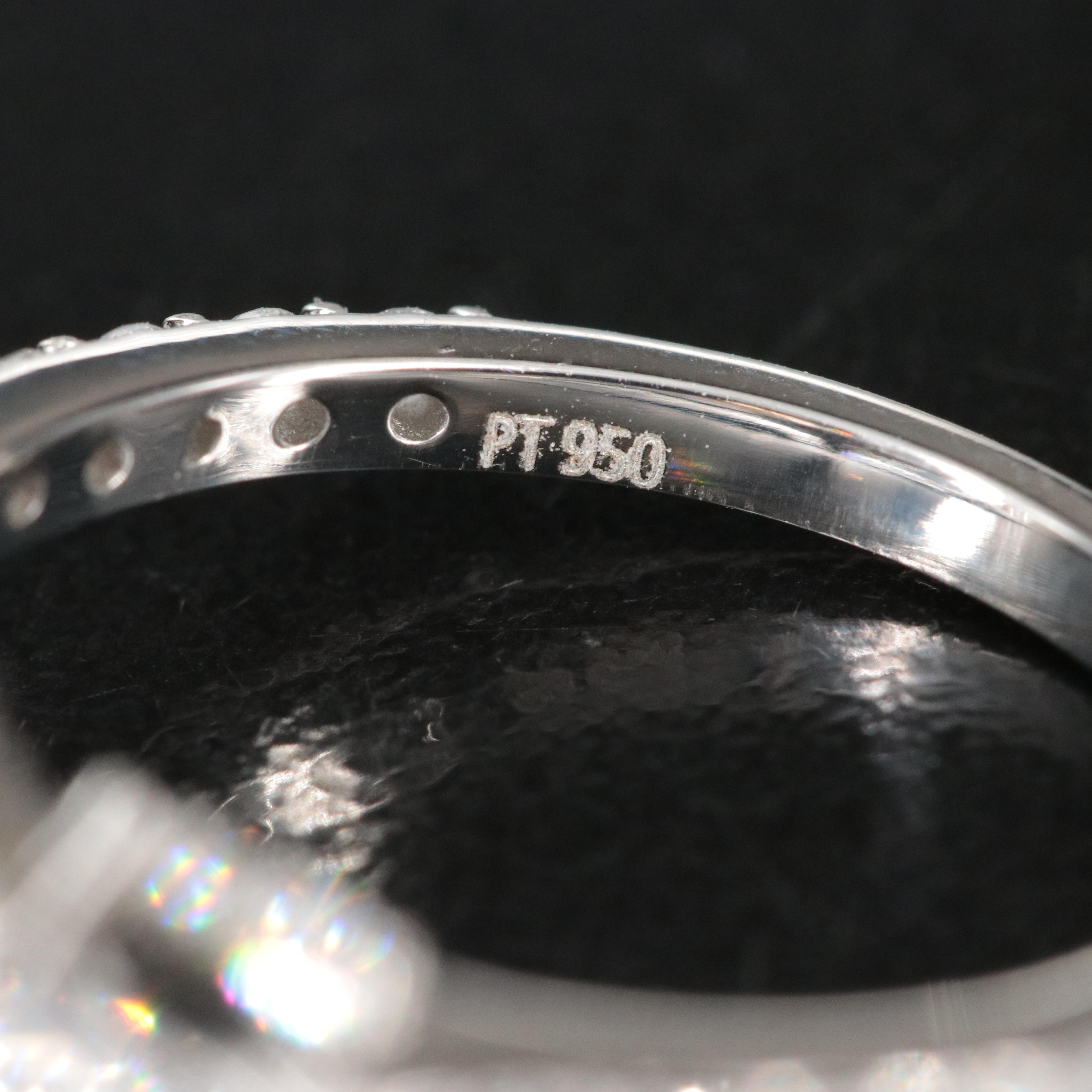 Platinum 3.95 CTW Lab Grown Diamond Ring with IGI Report