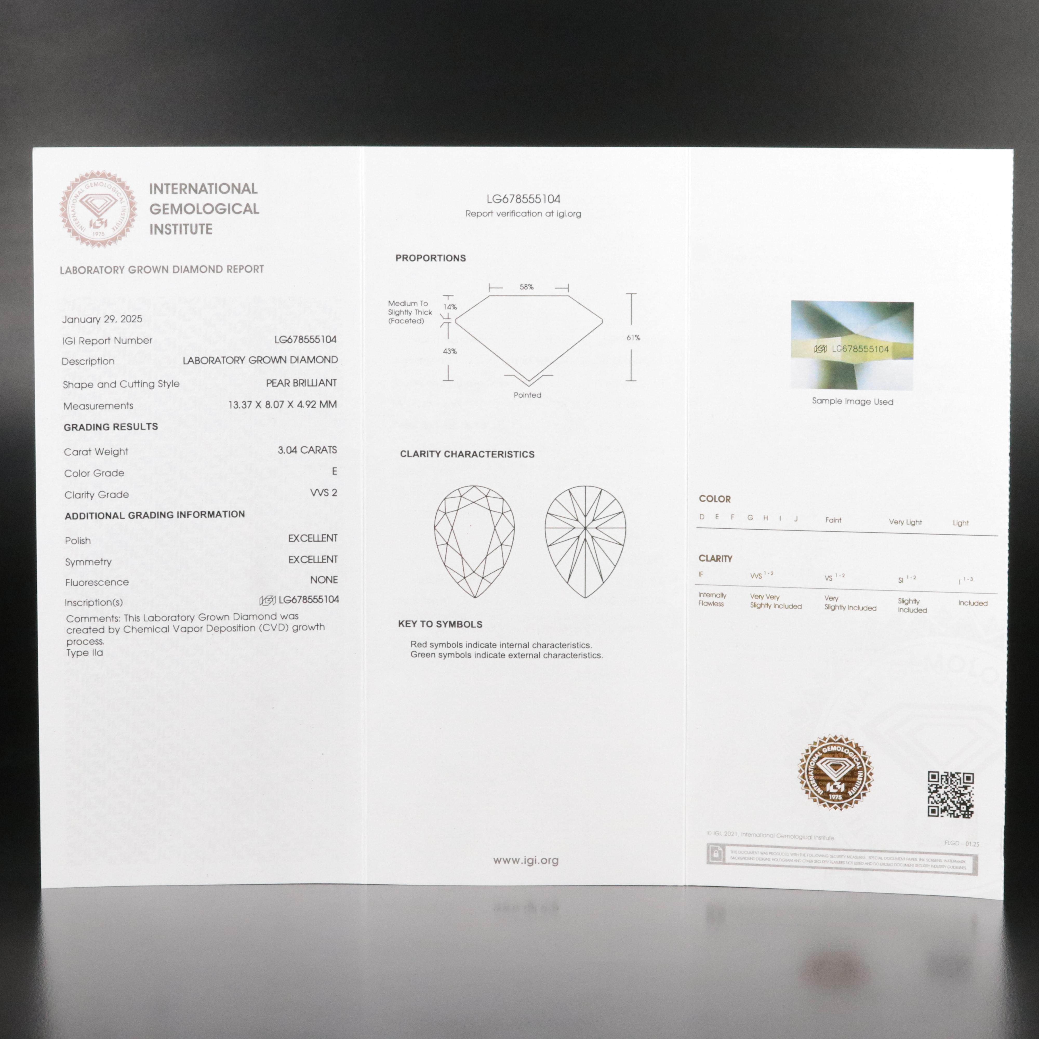 Platinum 3.95 CTW Lab Grown Diamond Ring with IGI Report