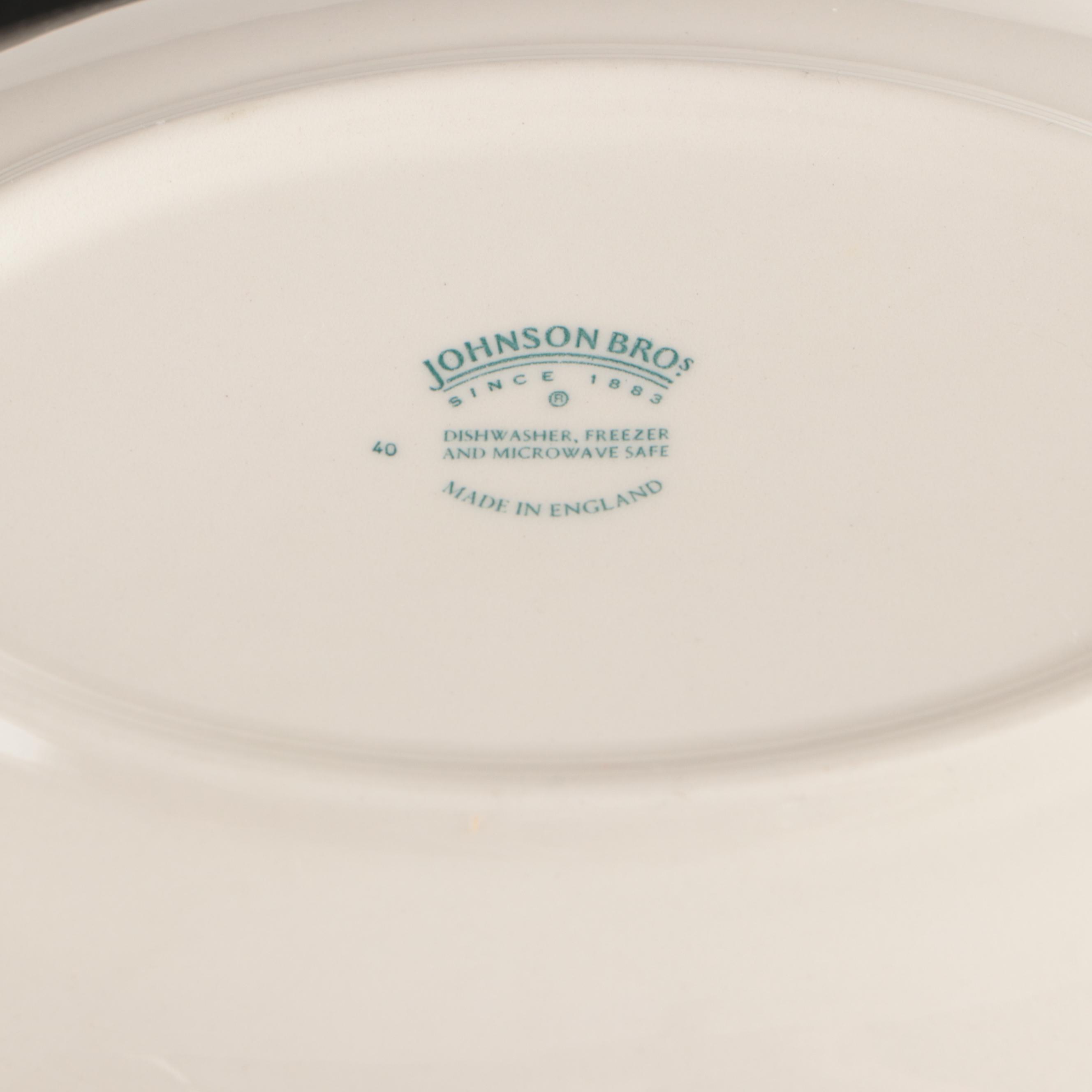 Johnson Bros. English Earthenware "Acanthus" Tea Set and Serving Pieces