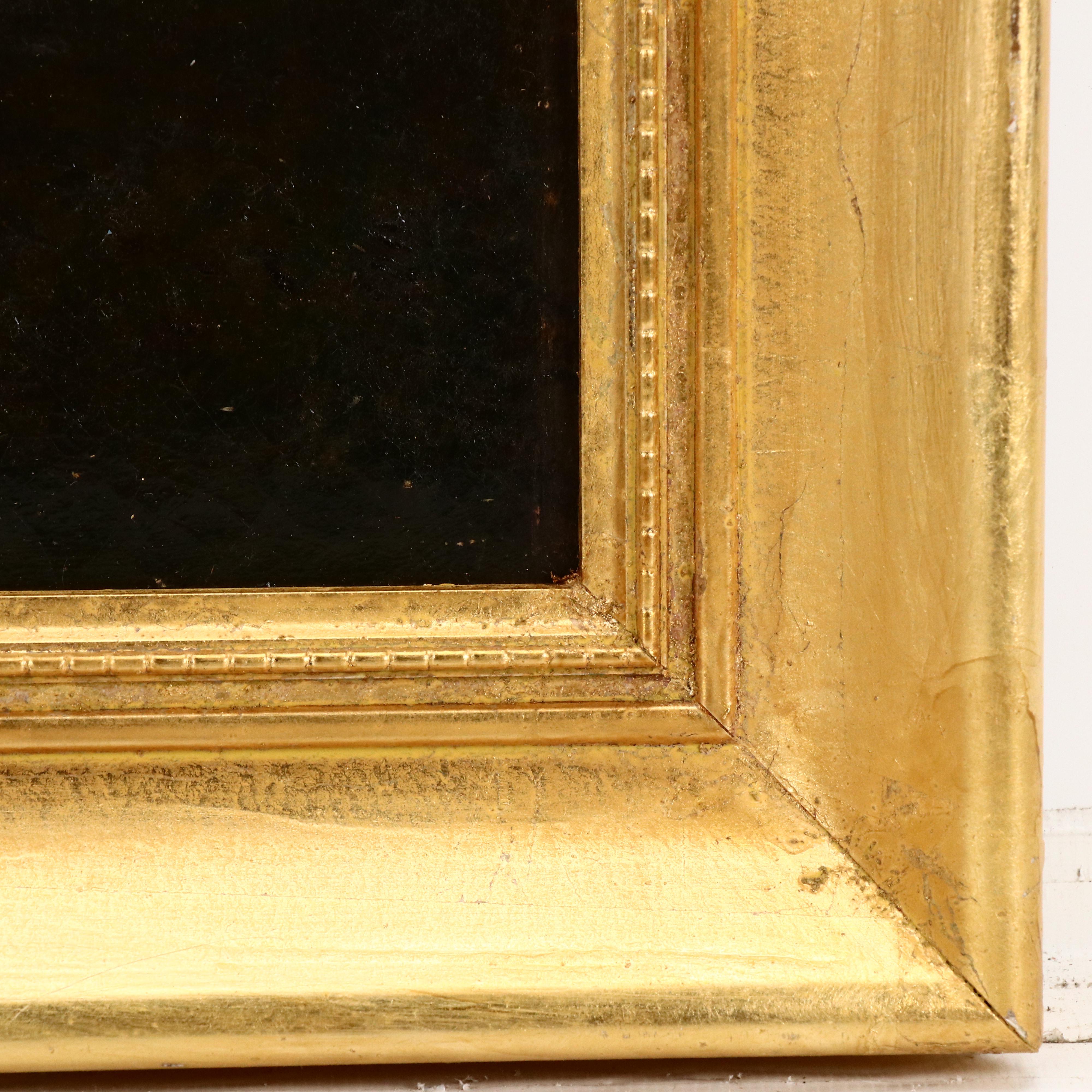 Oil Painting of Cabin in Wooded Landscape, 19th Century