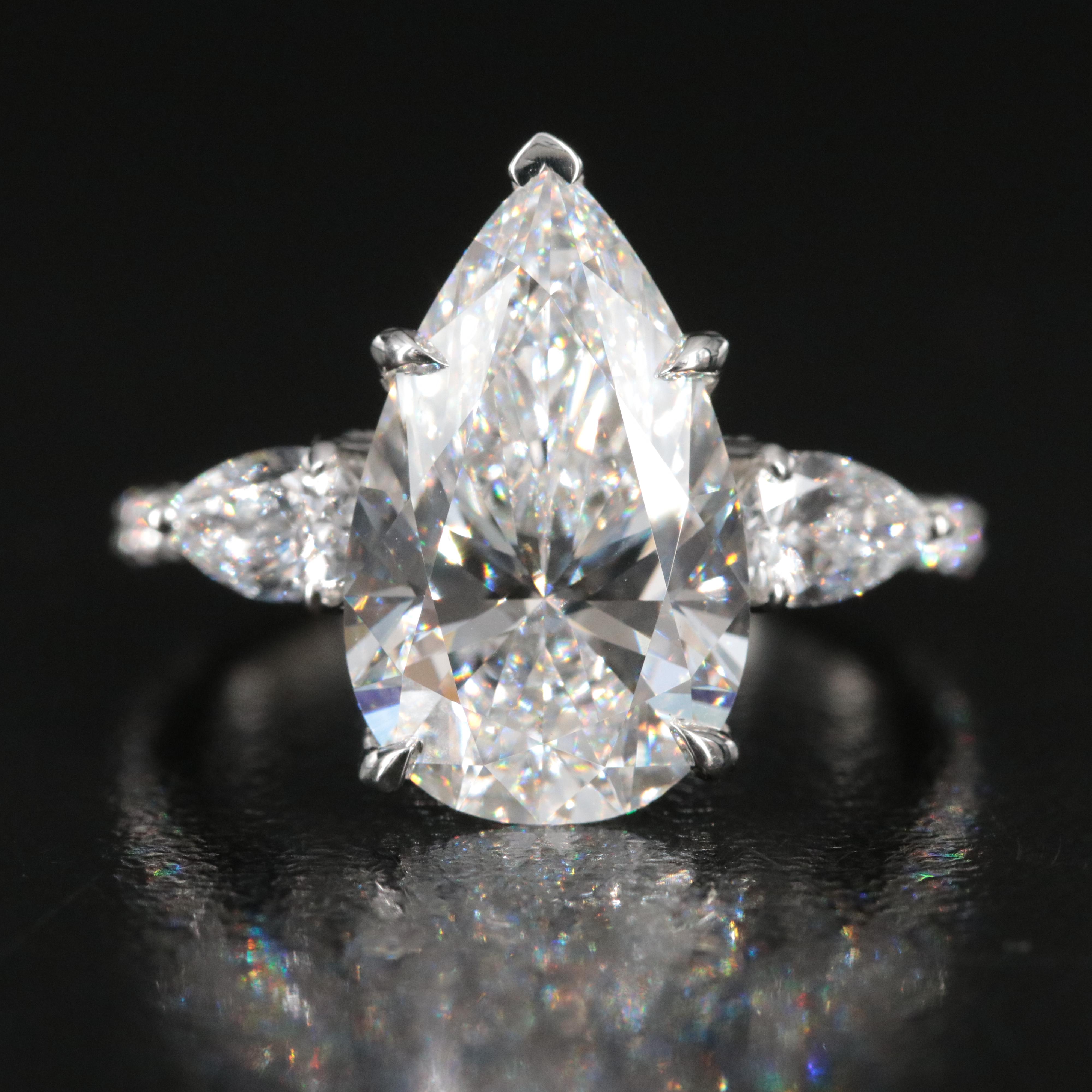 Platinum 5.93 CTW Lab Grown Diamond Ring with IGI Report
