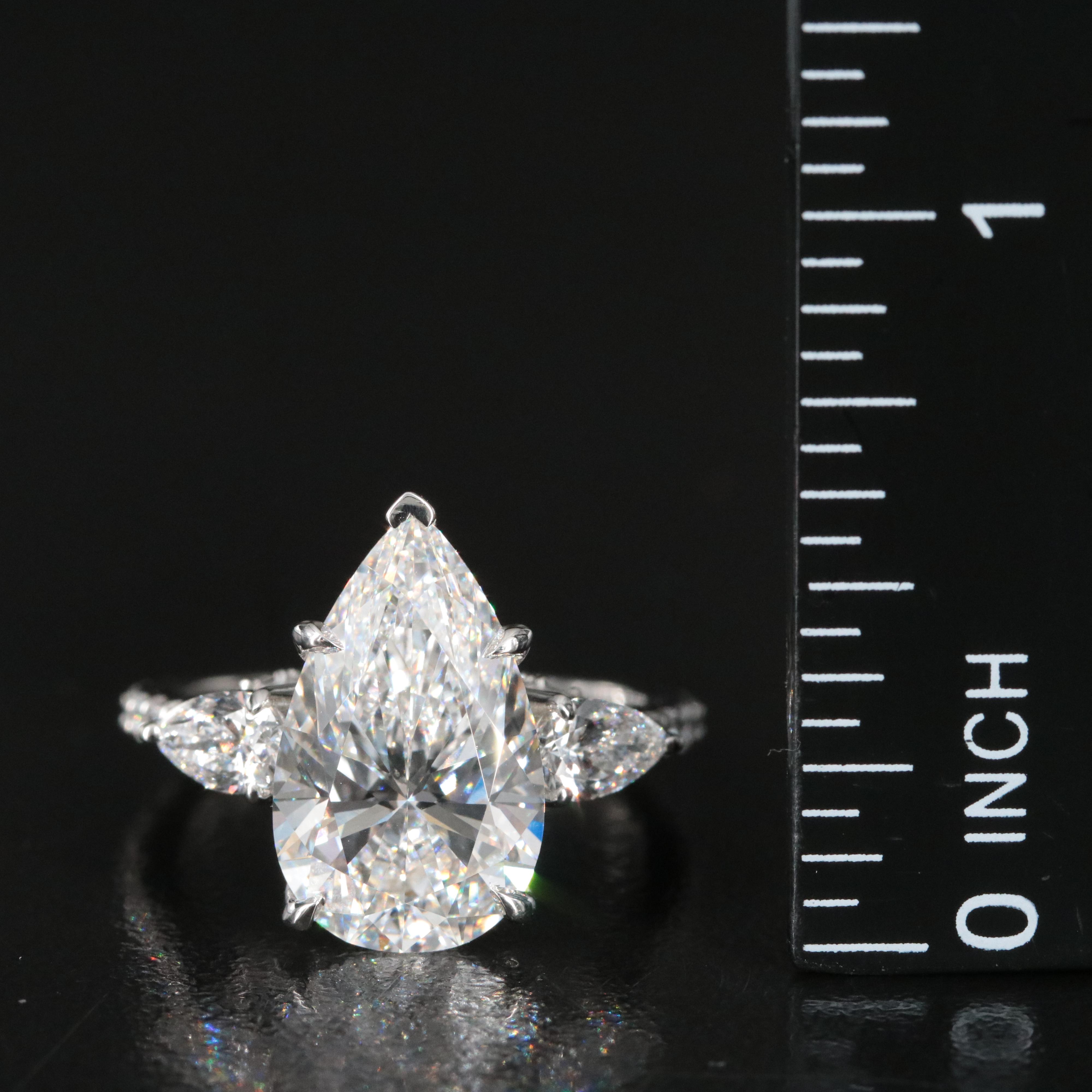 Platinum 5.93 CTW Lab Grown Diamond Ring with IGI Report