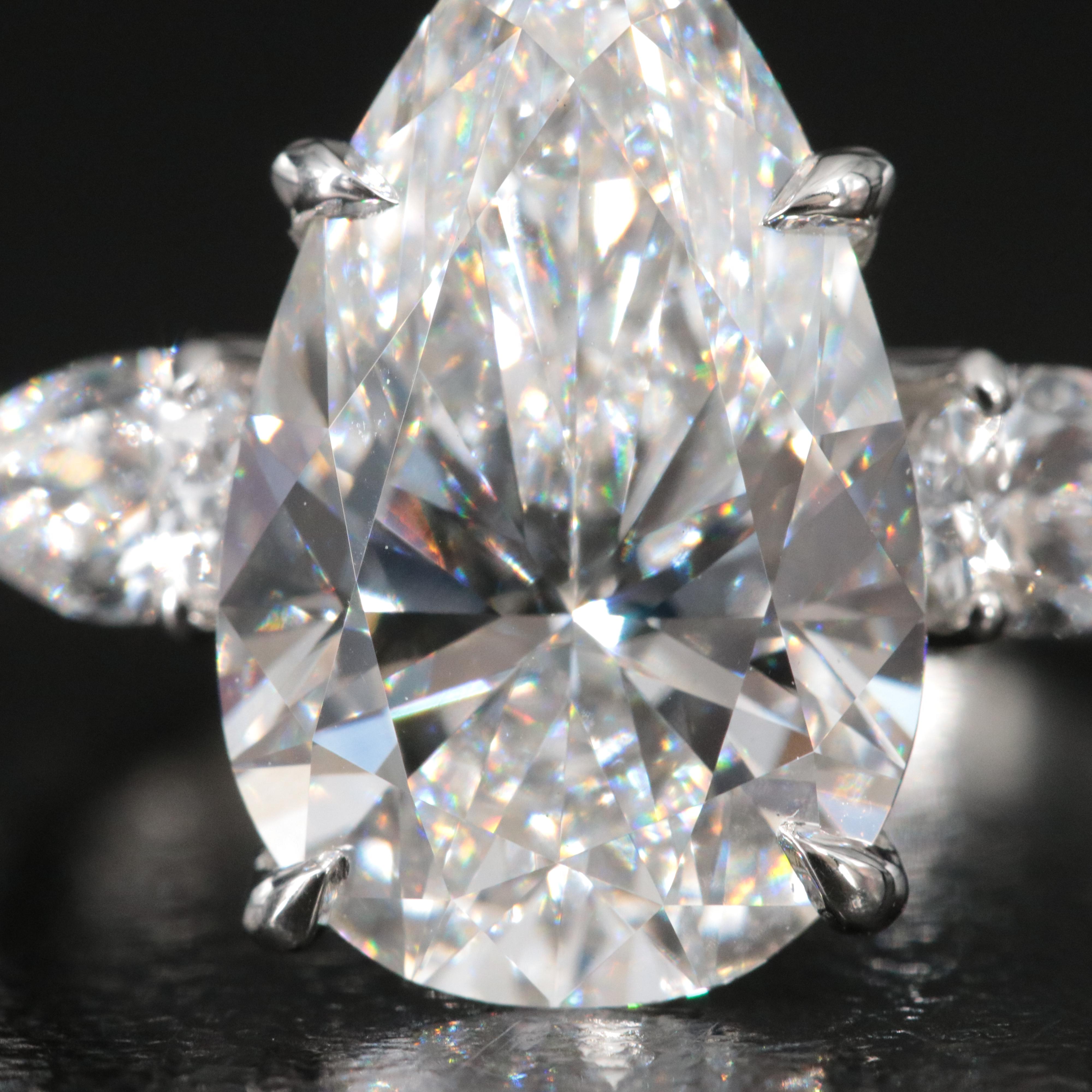 Platinum 5.93 CTW Lab Grown Diamond Ring with IGI Report