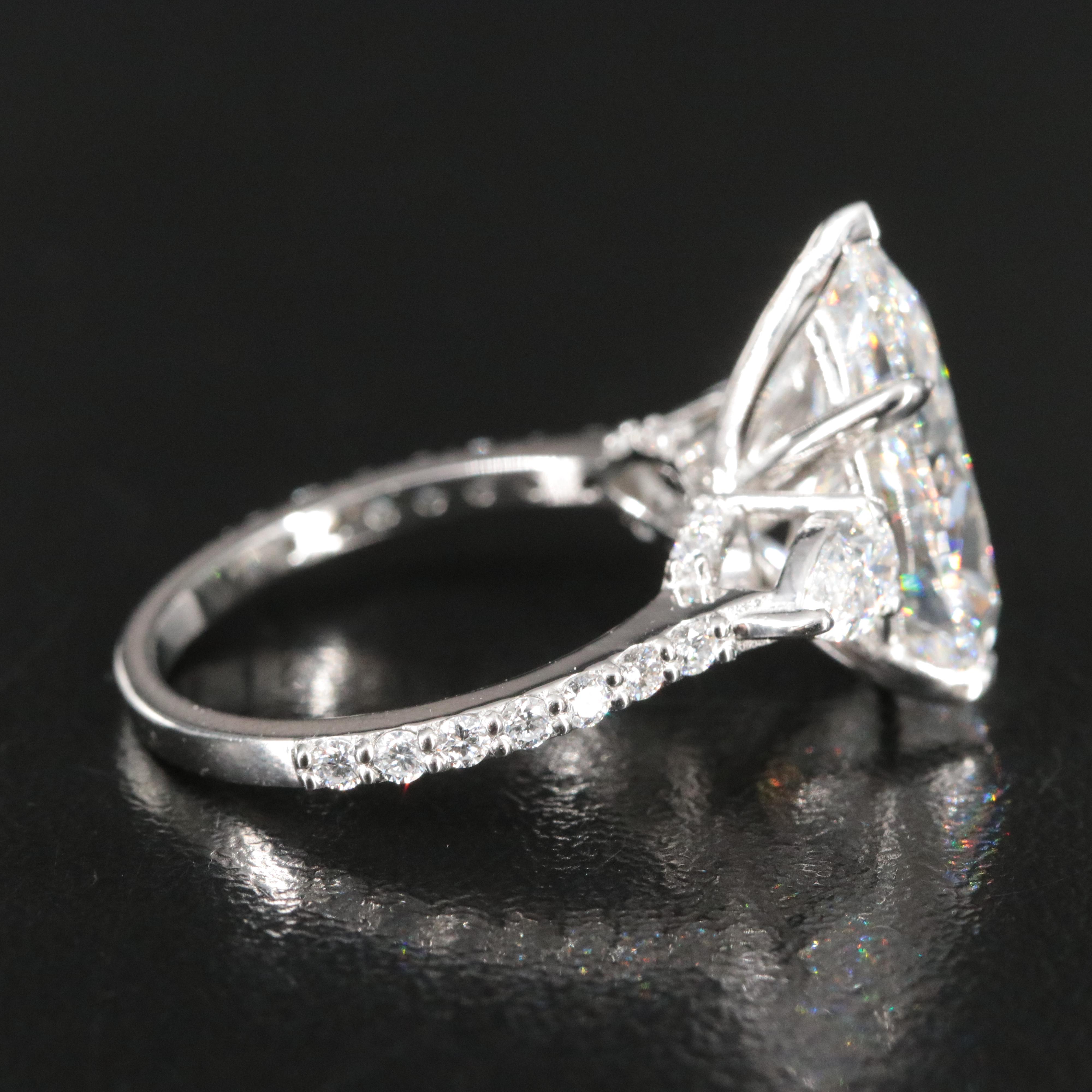 Platinum 5.93 CTW Lab Grown Diamond Ring with IGI Report