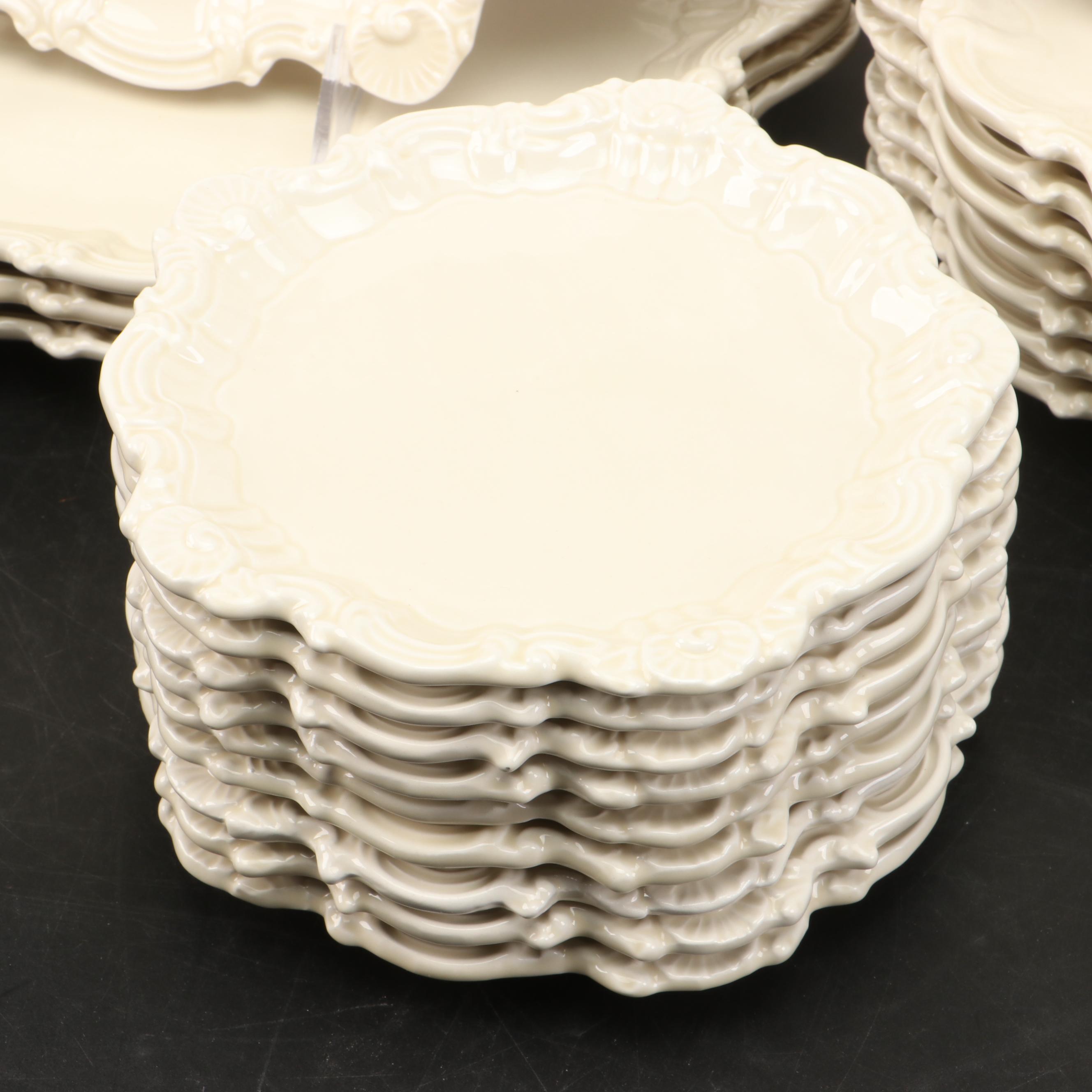 Copeland Spode "Spode's Cowslip" Platter with San Marco Italian Creamware Plates