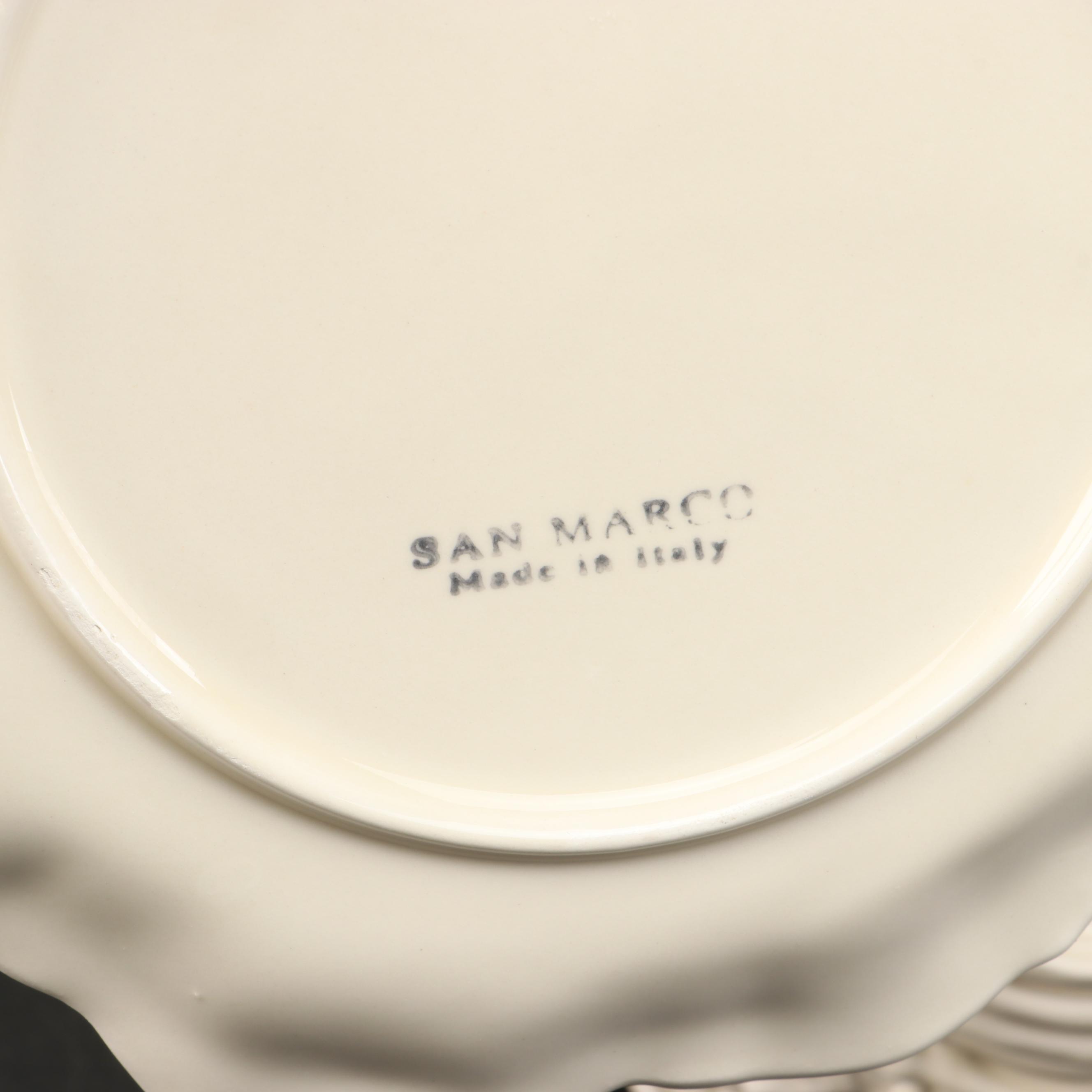 Copeland Spode "Spode's Cowslip" Platter with San Marco Italian Creamware Plates