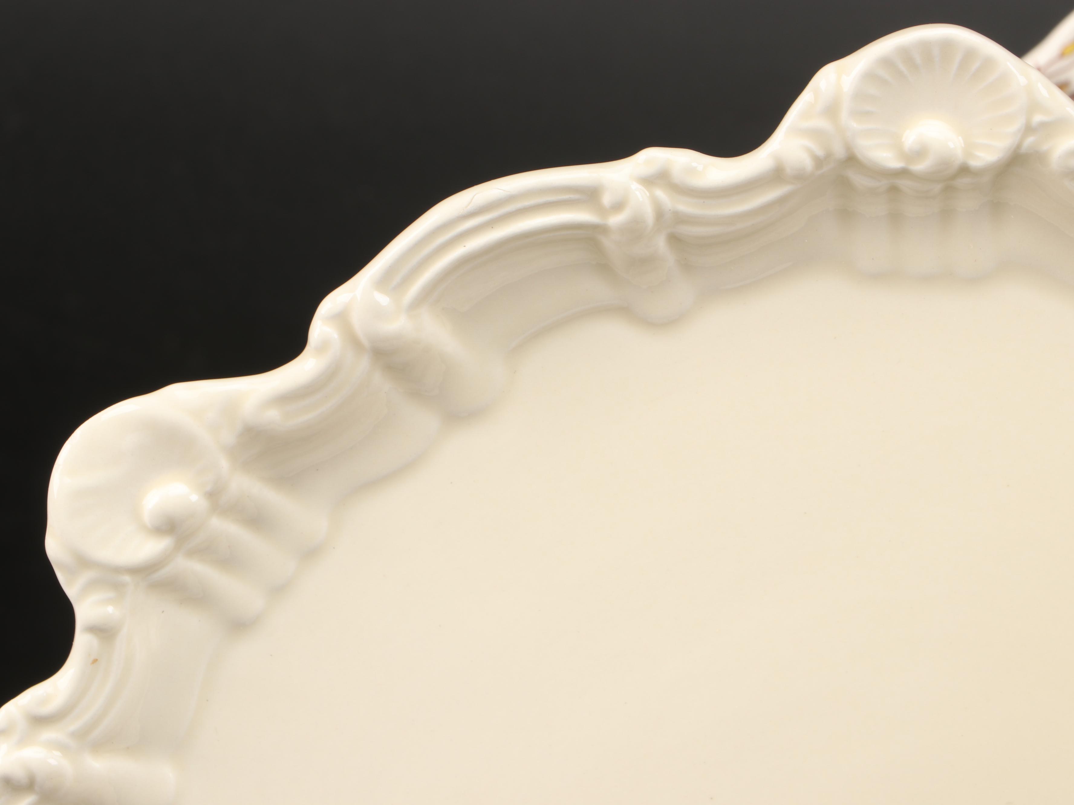 Copeland Spode "Spode's Cowslip" Platter with San Marco Italian Creamware Plates