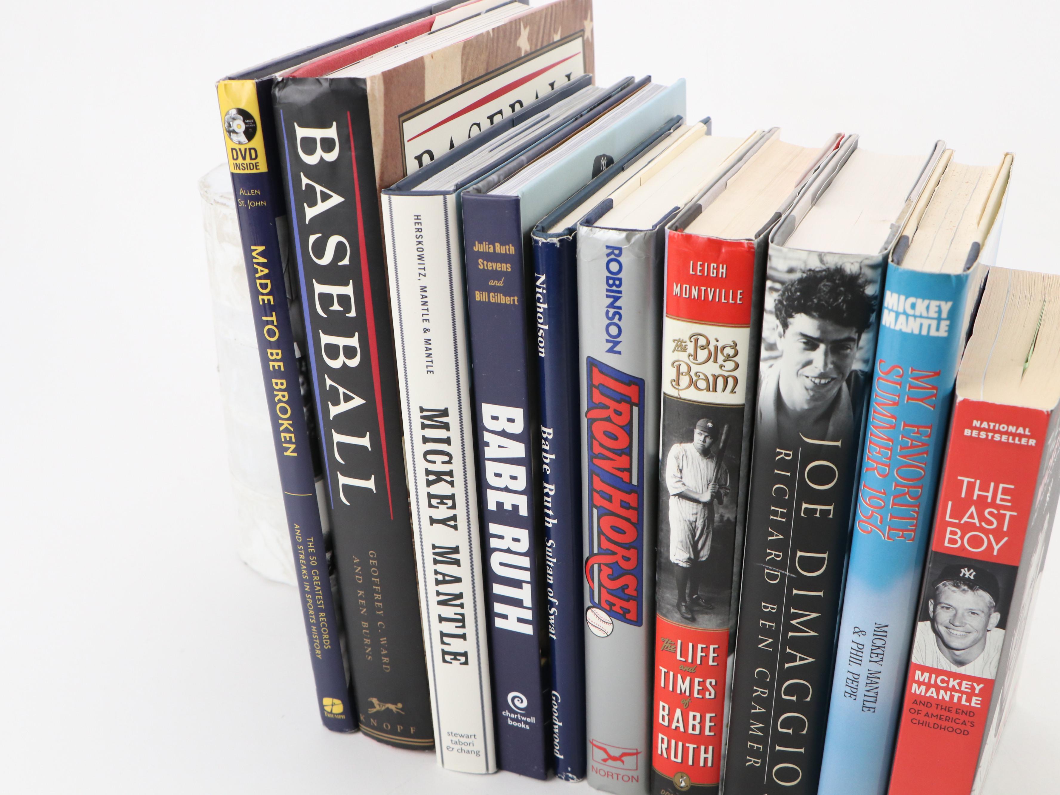 First Edition "Baseball" by Geoffrey Ward and Ken Burns with More Baseball Books