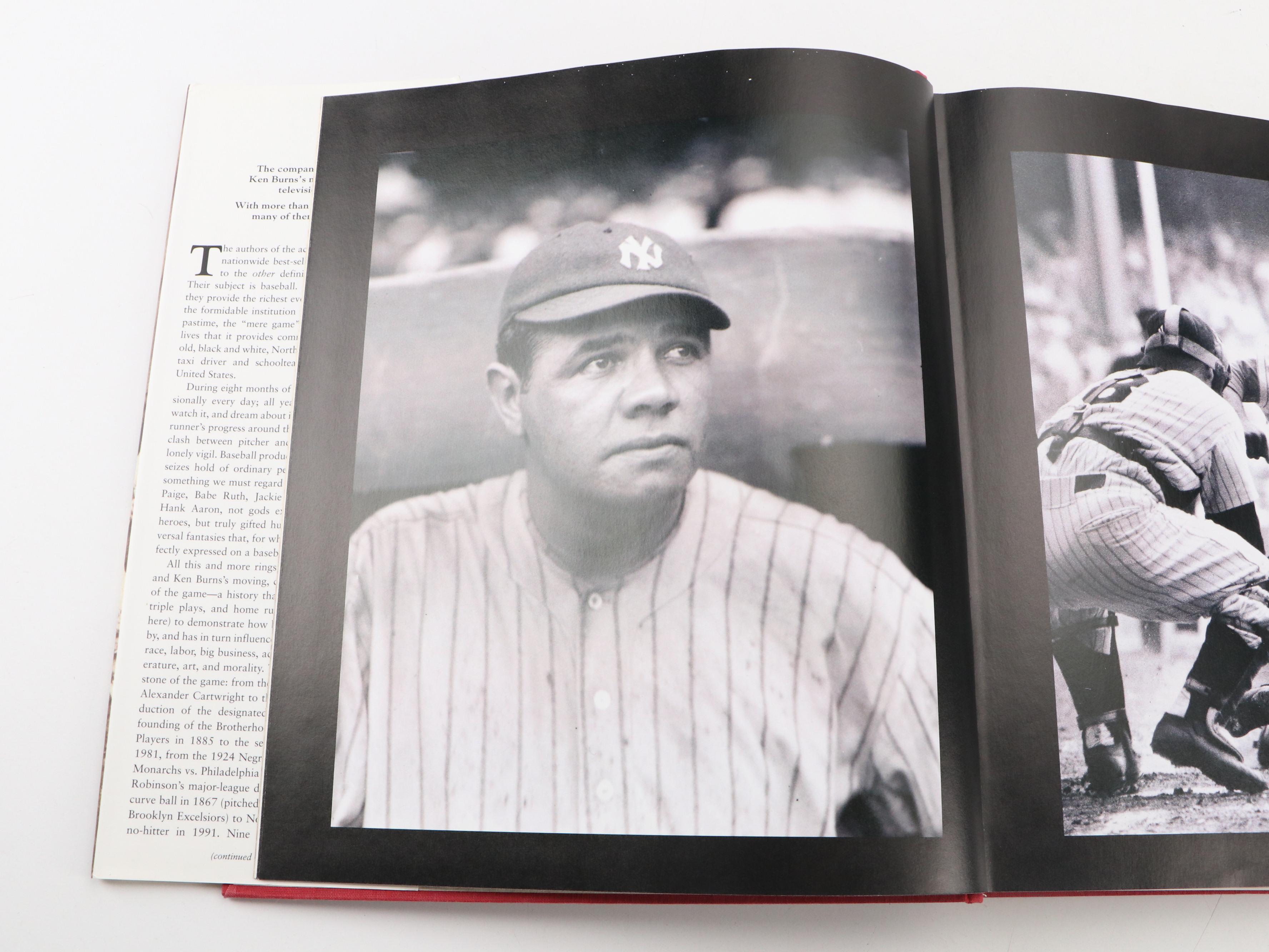 First Edition "Baseball" by Geoffrey Ward and Ken Burns with More Baseball Books