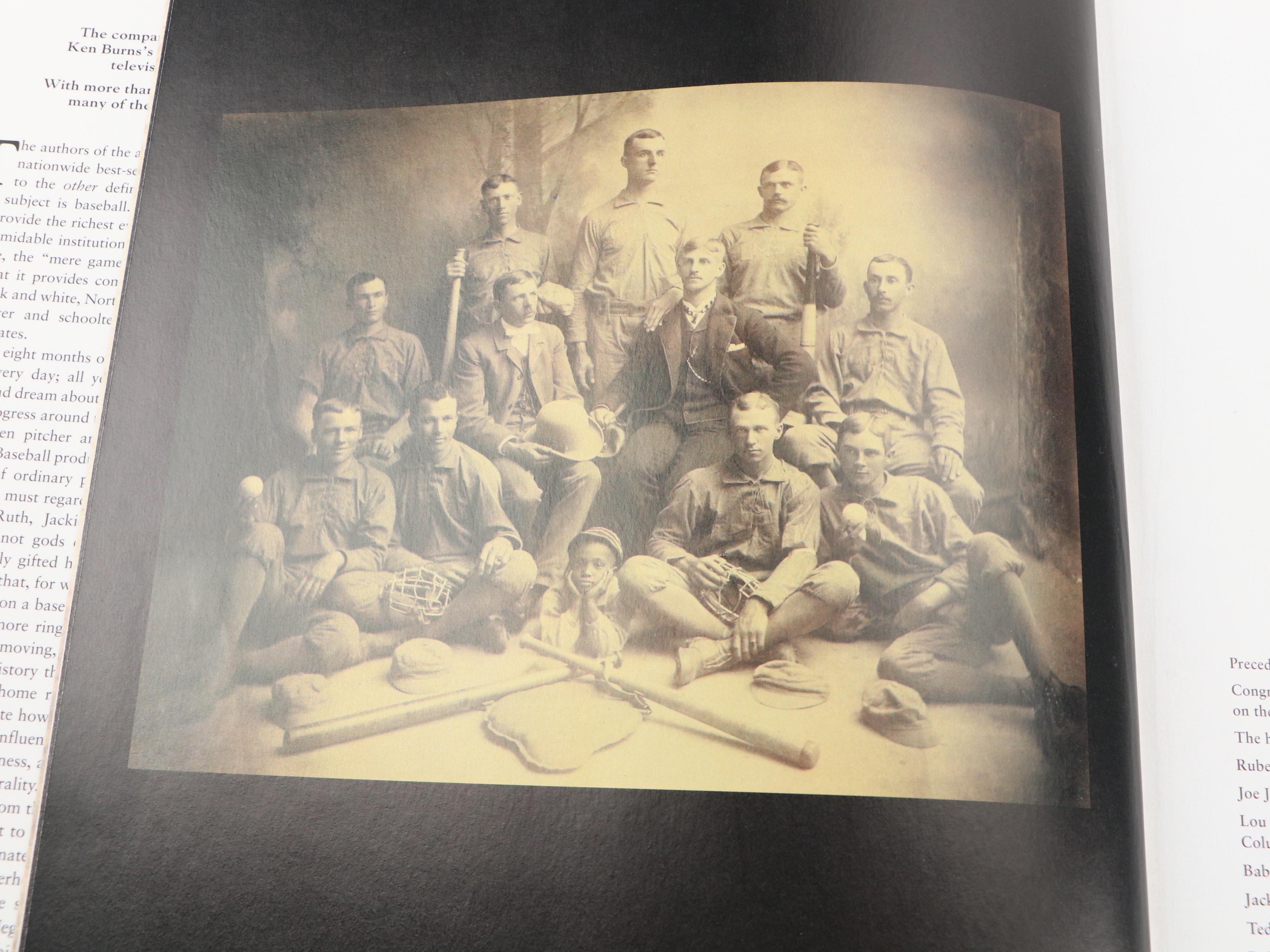 First Edition "Baseball" by Geoffrey Ward and Ken Burns with More Baseball Books