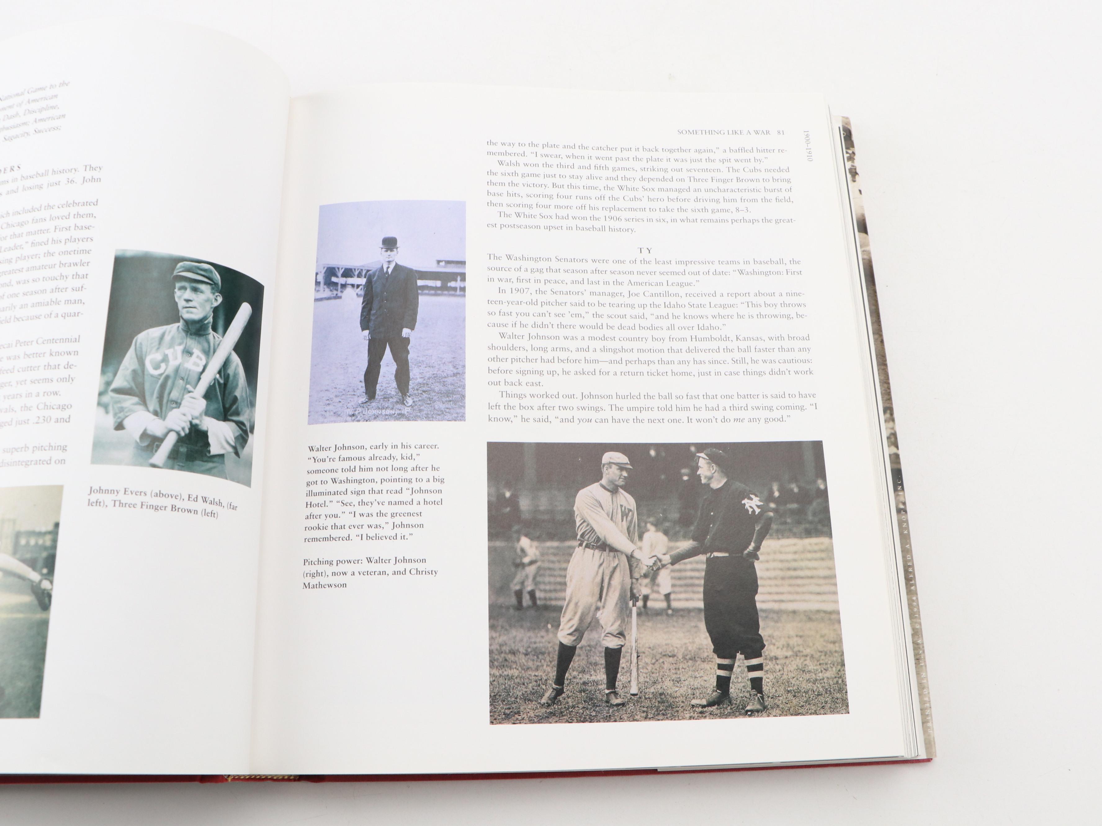 First Edition "Baseball" by Geoffrey Ward and Ken Burns with More Baseball Books