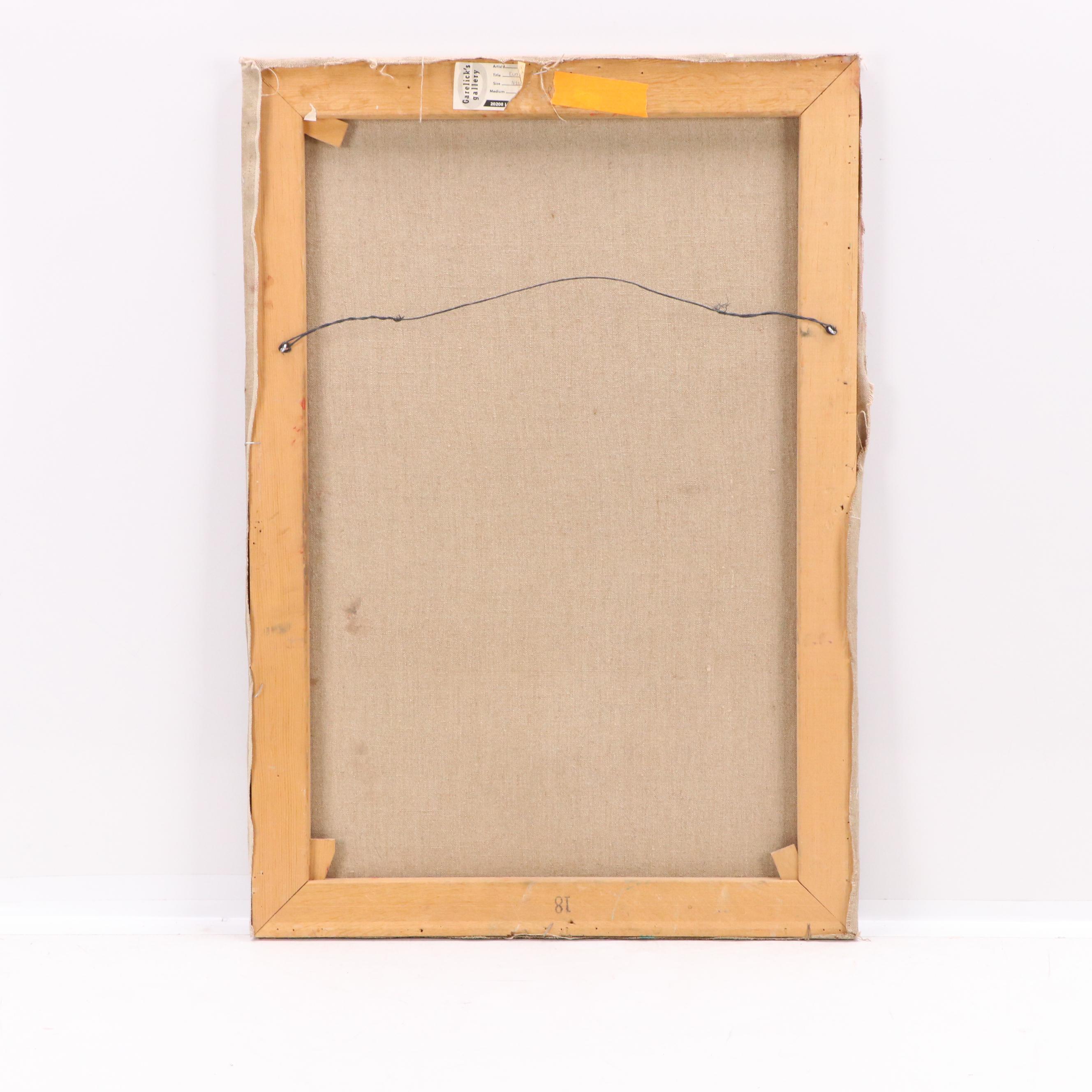 Eunice Katz Modernist Oil Painting of Figure, Mid to Late 20th Century