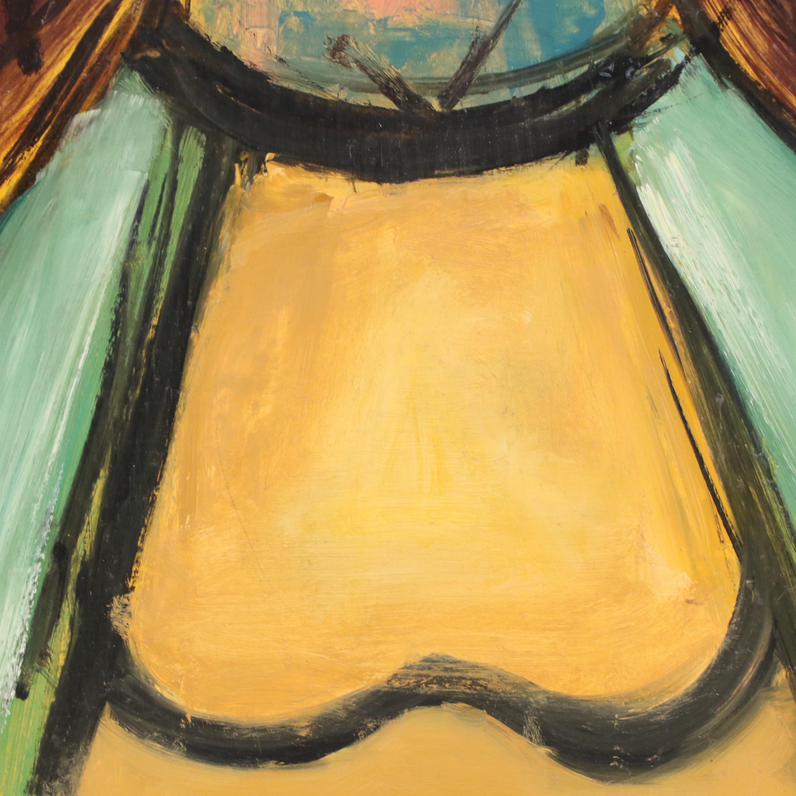 Eunice Katz Modernist Portrait Oil Painting, Mid to Late 20th Century