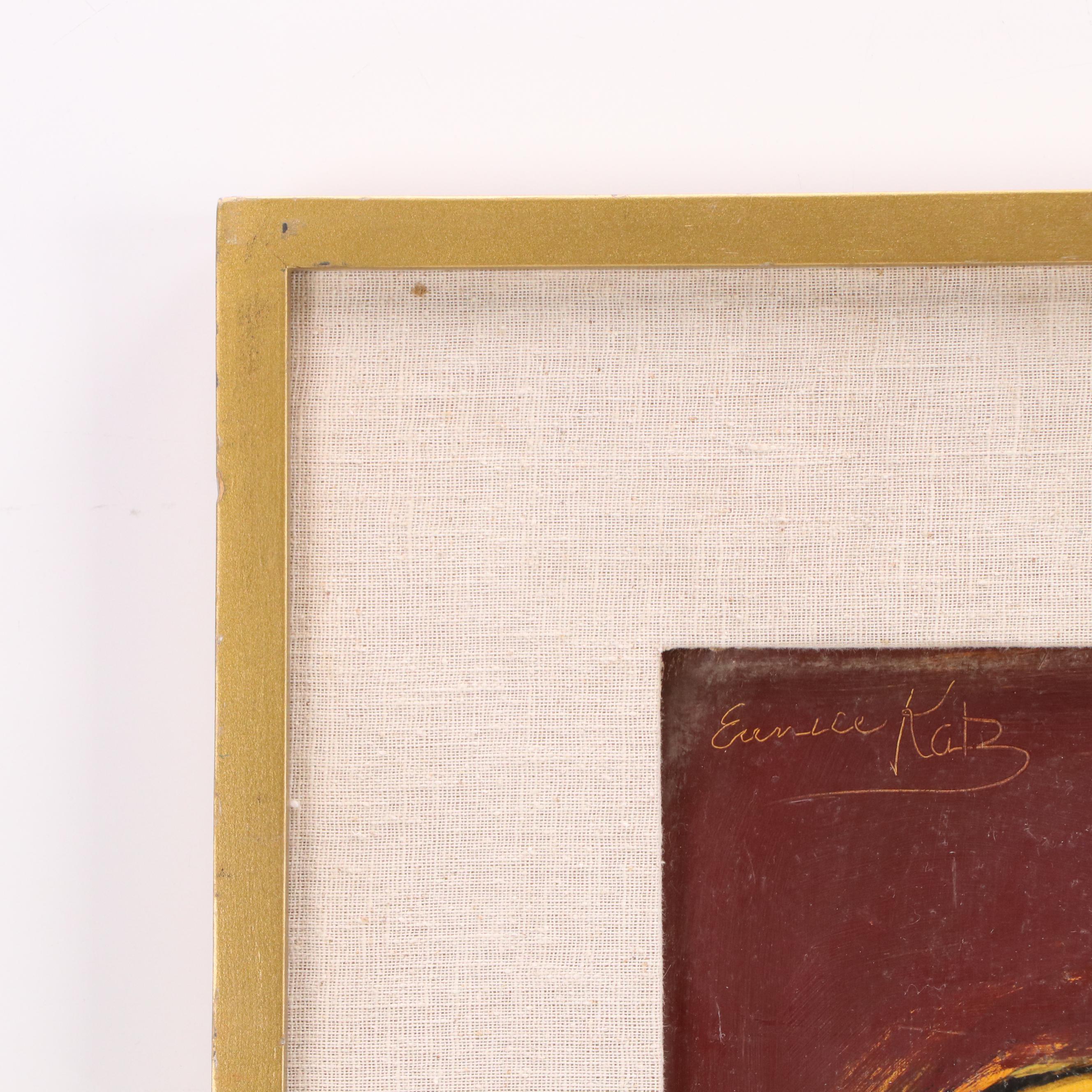 Eunice Katz Modernist Portrait Oil Painting, Mid to Late 20th Century