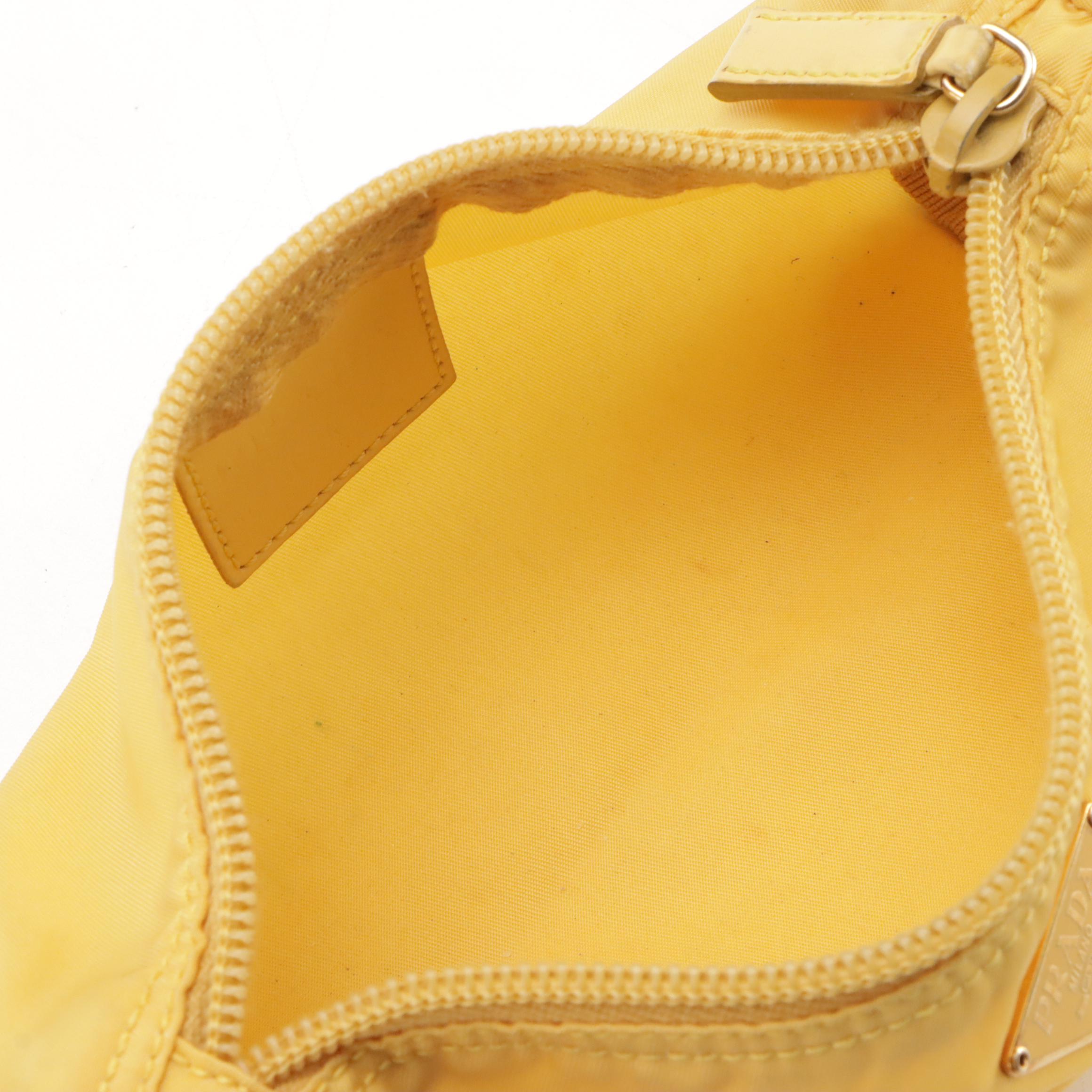 Prada Zip Pouch in Yellow Tessuto Nylon