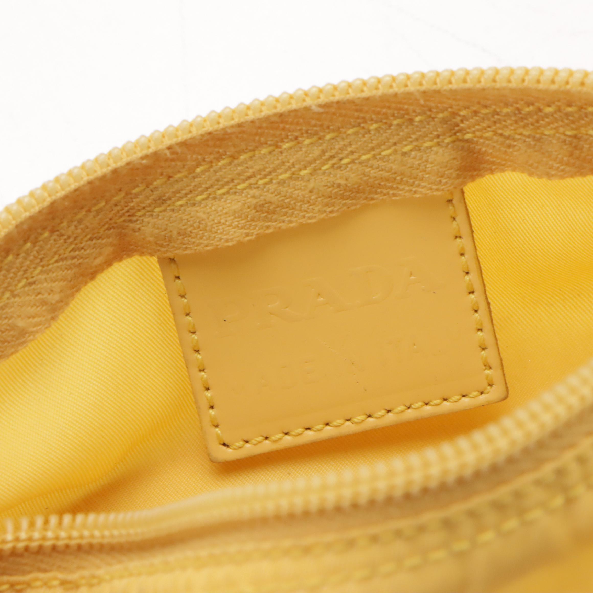 Prada Zip Pouch in Yellow Tessuto Nylon