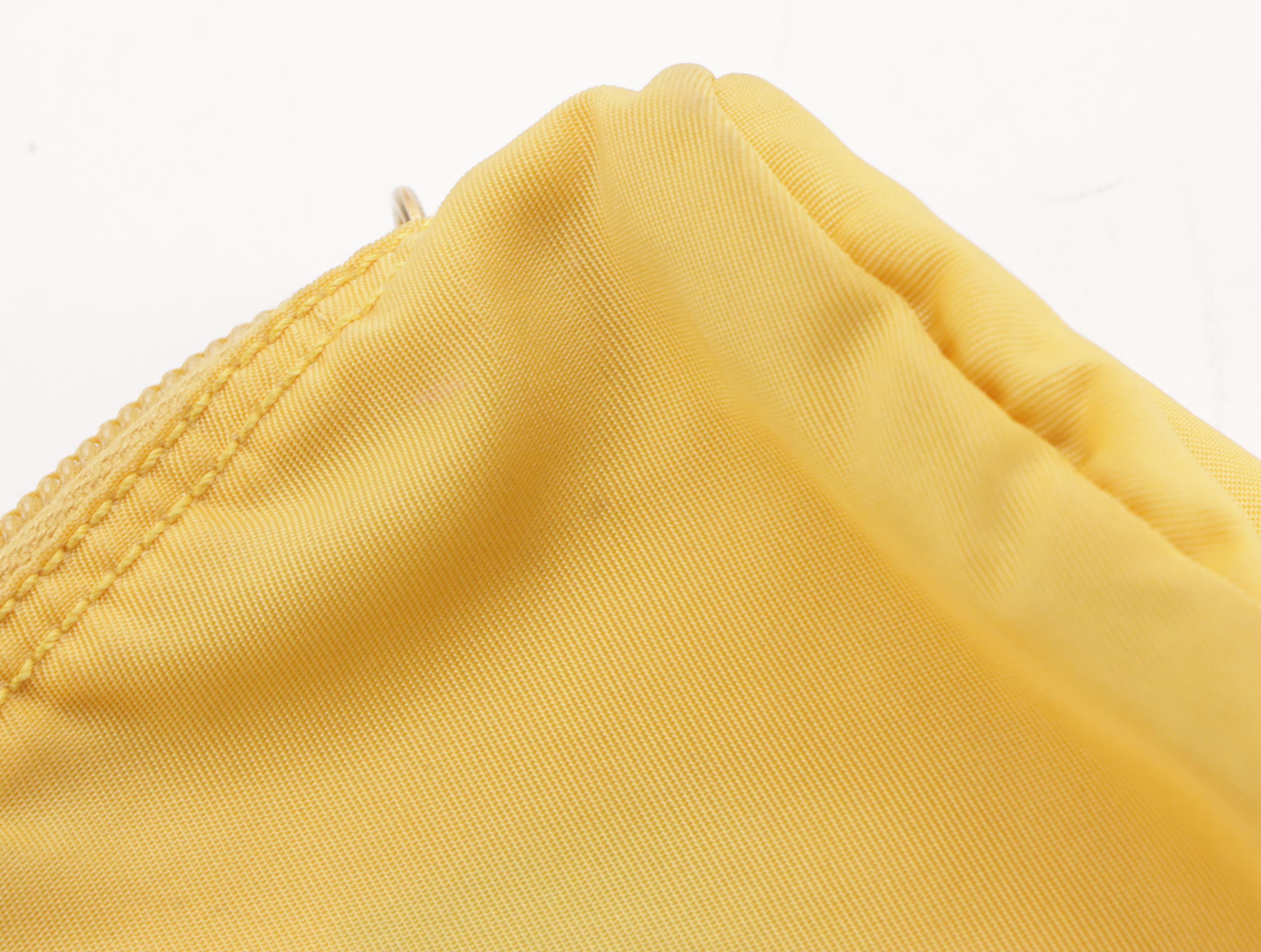 Prada Zip Pouch in Yellow Tessuto Nylon