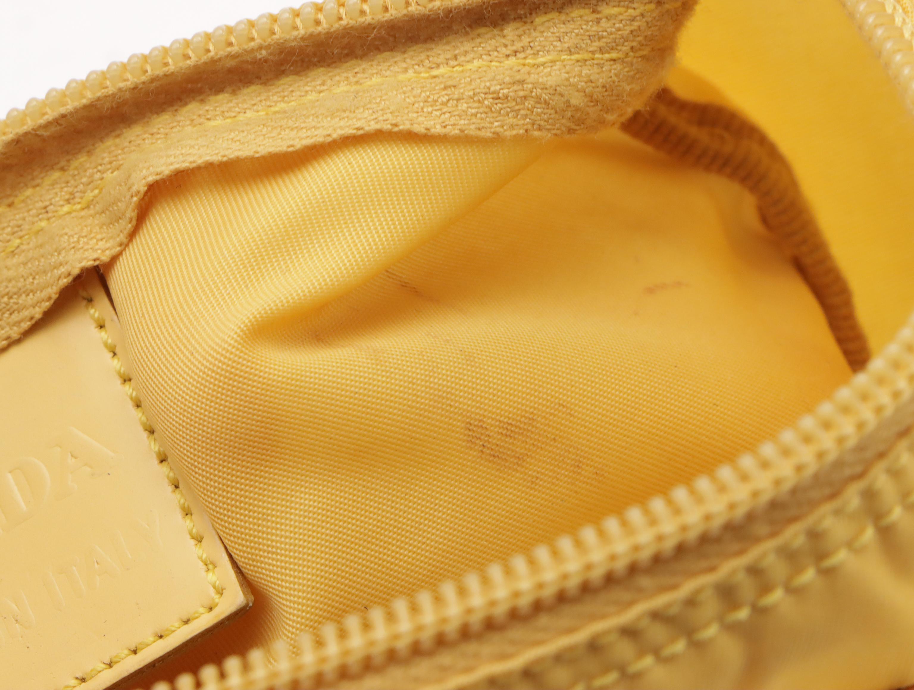 Prada Zip Pouch in Yellow Tessuto Nylon