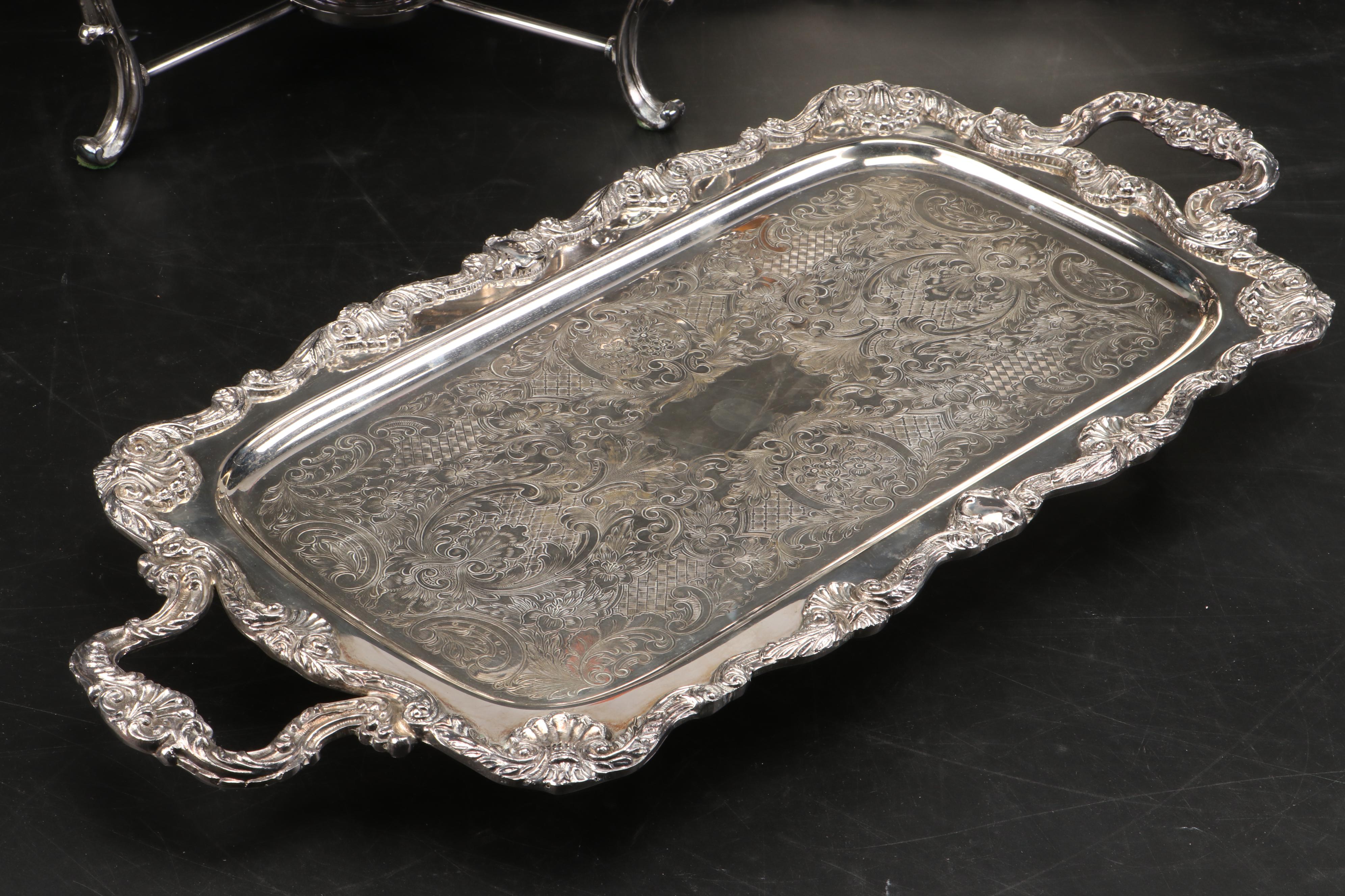 FB Rogers with Sheffield and Other Silver Plate Serving Pieces