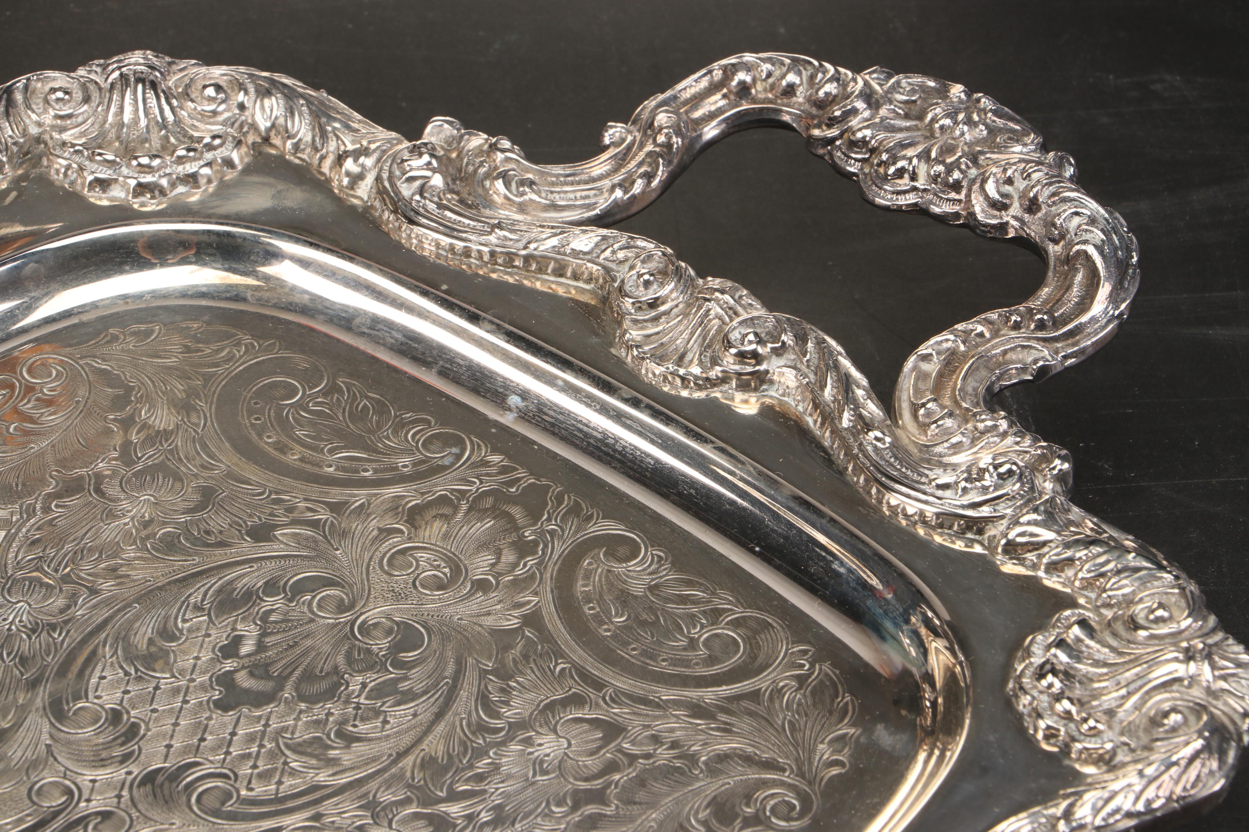 FB Rogers with Sheffield and Other Silver Plate Serving Pieces
