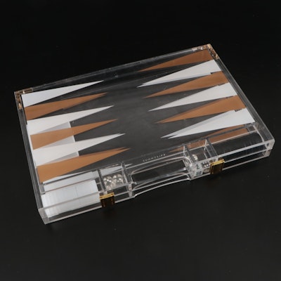 Sunny Life Whiskey Noir Lucite Acrylic Backgammon Set Sunny Life Whiskey Noir Lucite Acrylic Backgammon Set