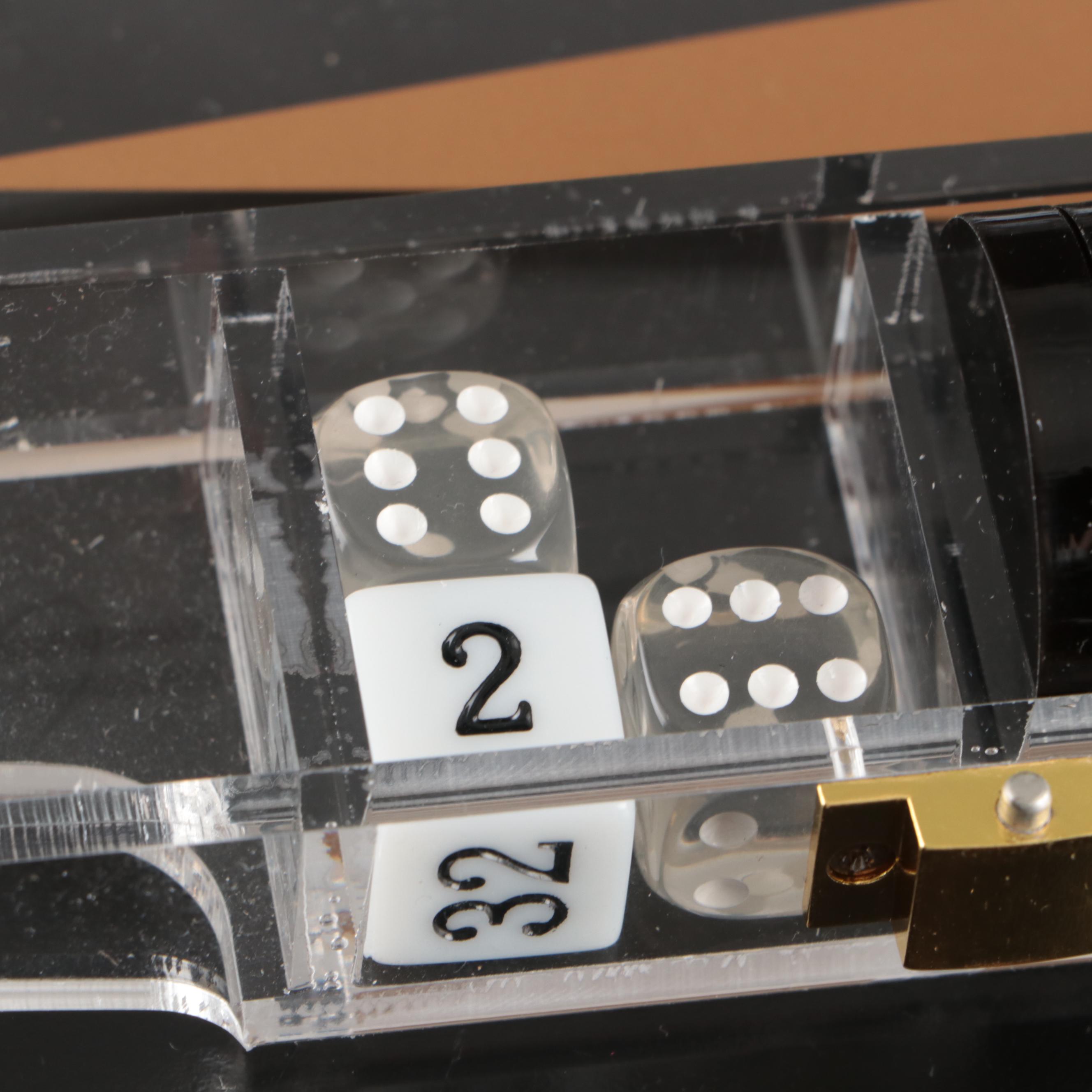 Sunny Life Whiskey Noir Lucite Acrylic Backgammon Set