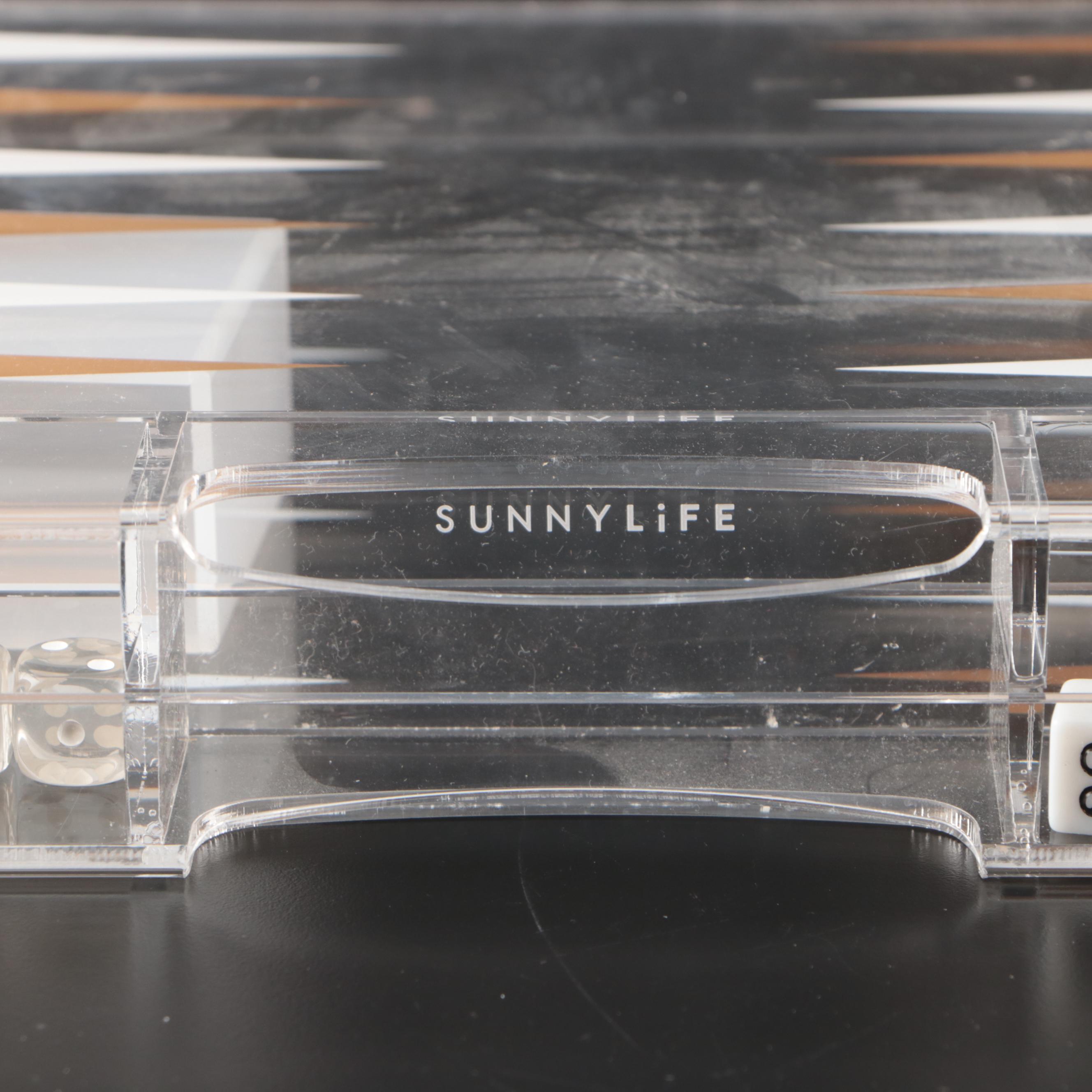 Sunny Life Whiskey Noir Lucite Acrylic Backgammon Set