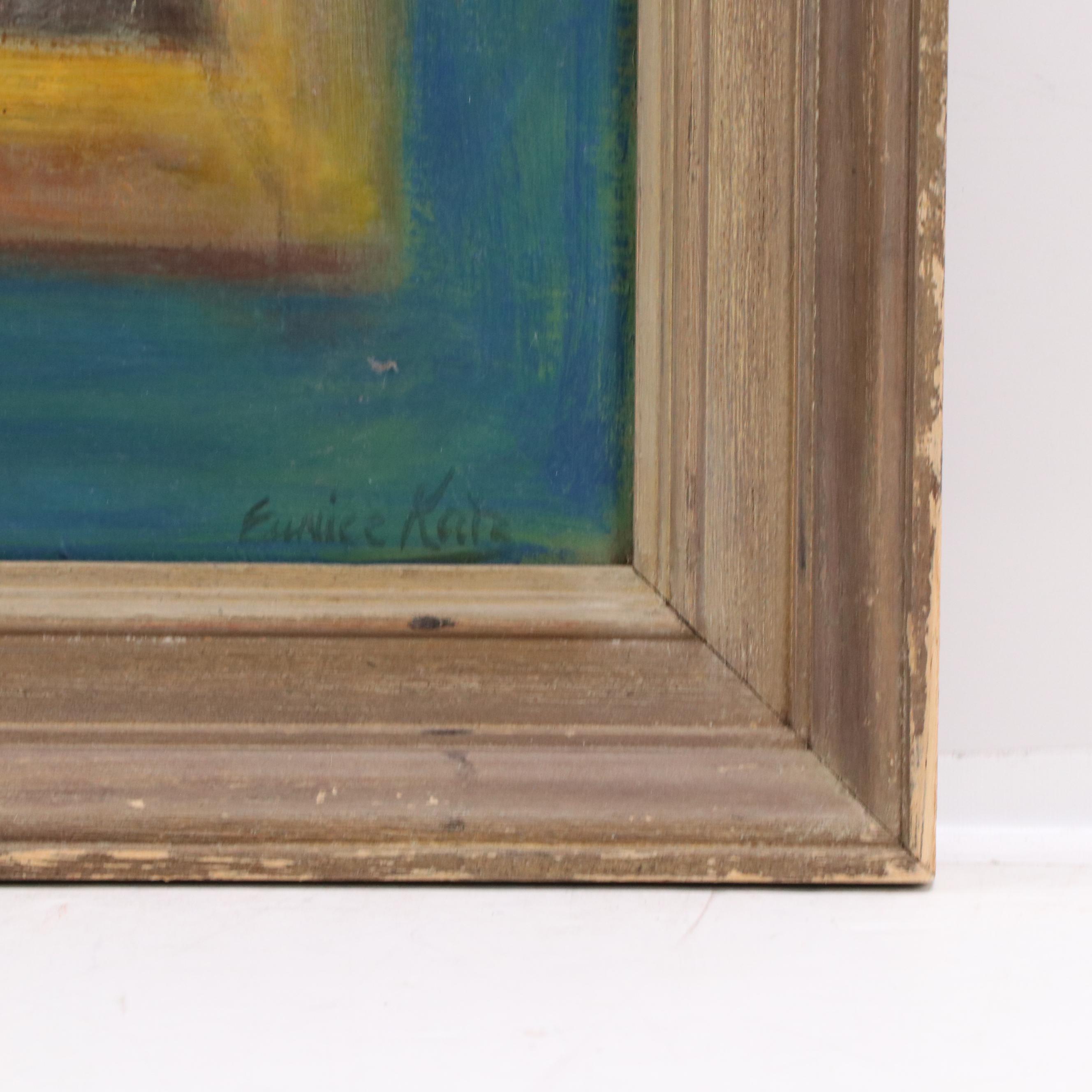 Eunice Katz Modernist Oil Painting of Figure, Mid to Late 20th Century