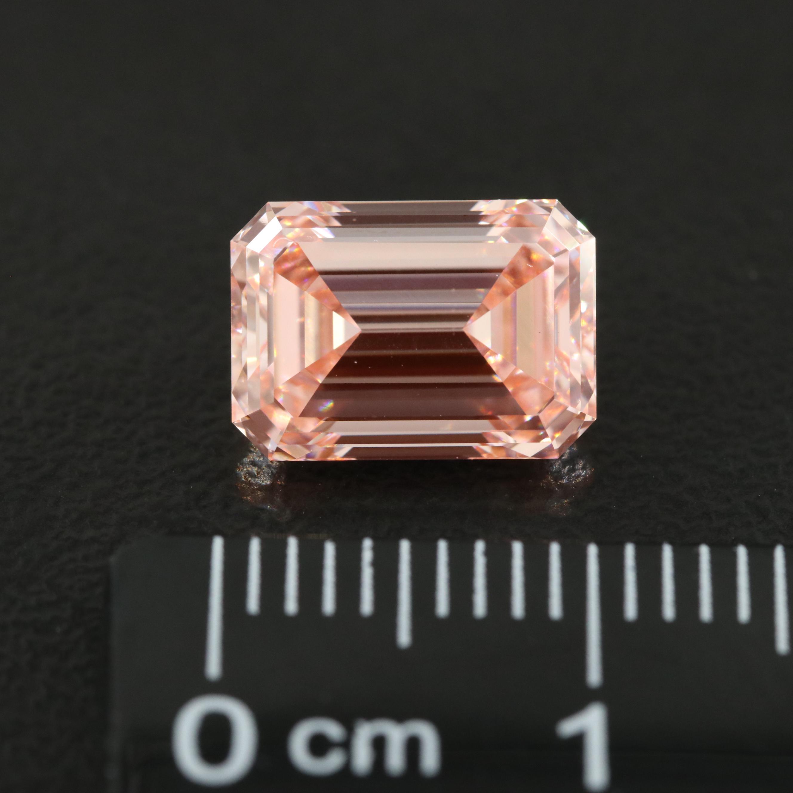 Loose 3.03 CT Lab Grown Fancy Pink Diamond with IGI Report