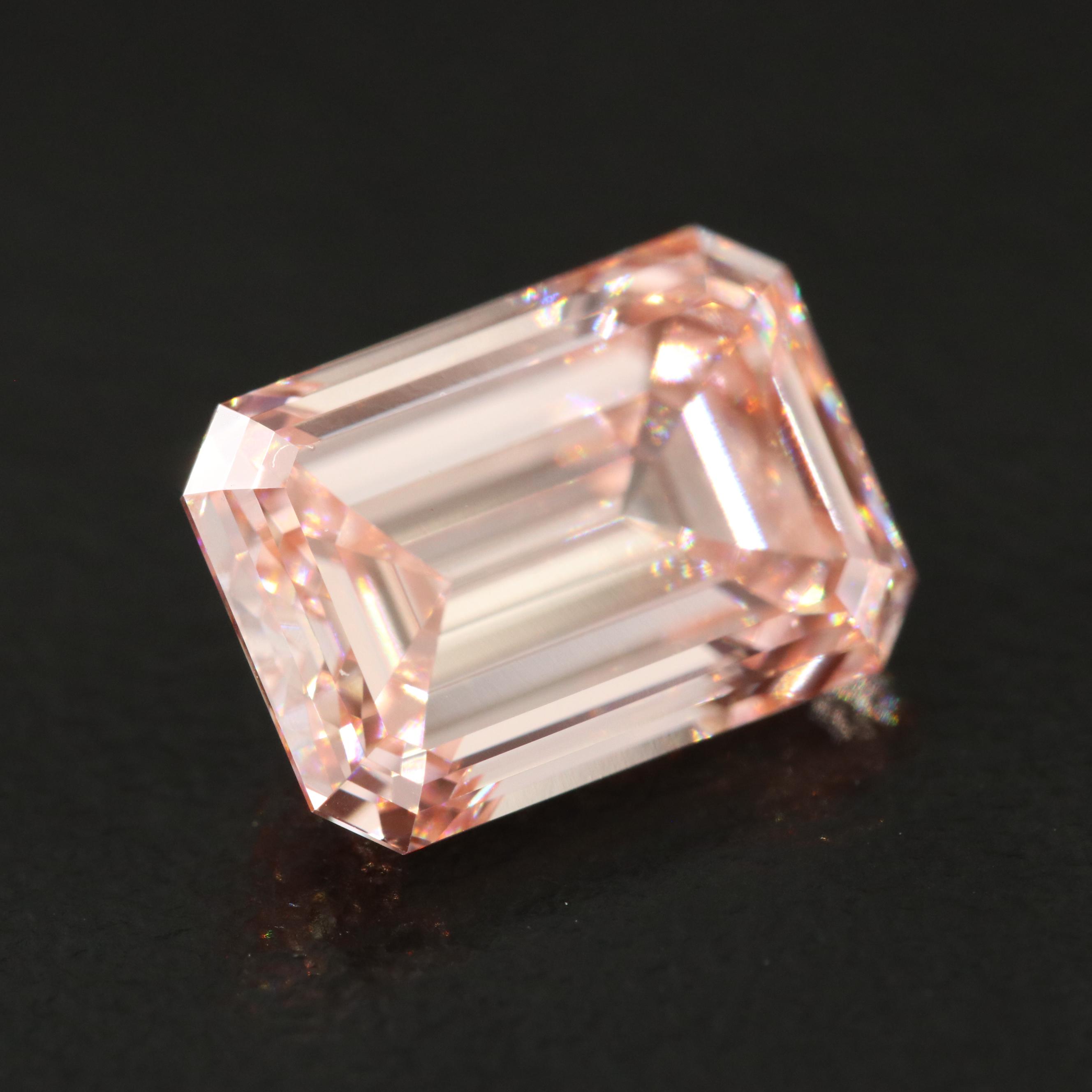 Loose 3.03 CT Lab Grown Fancy Pink Diamond with IGI Report