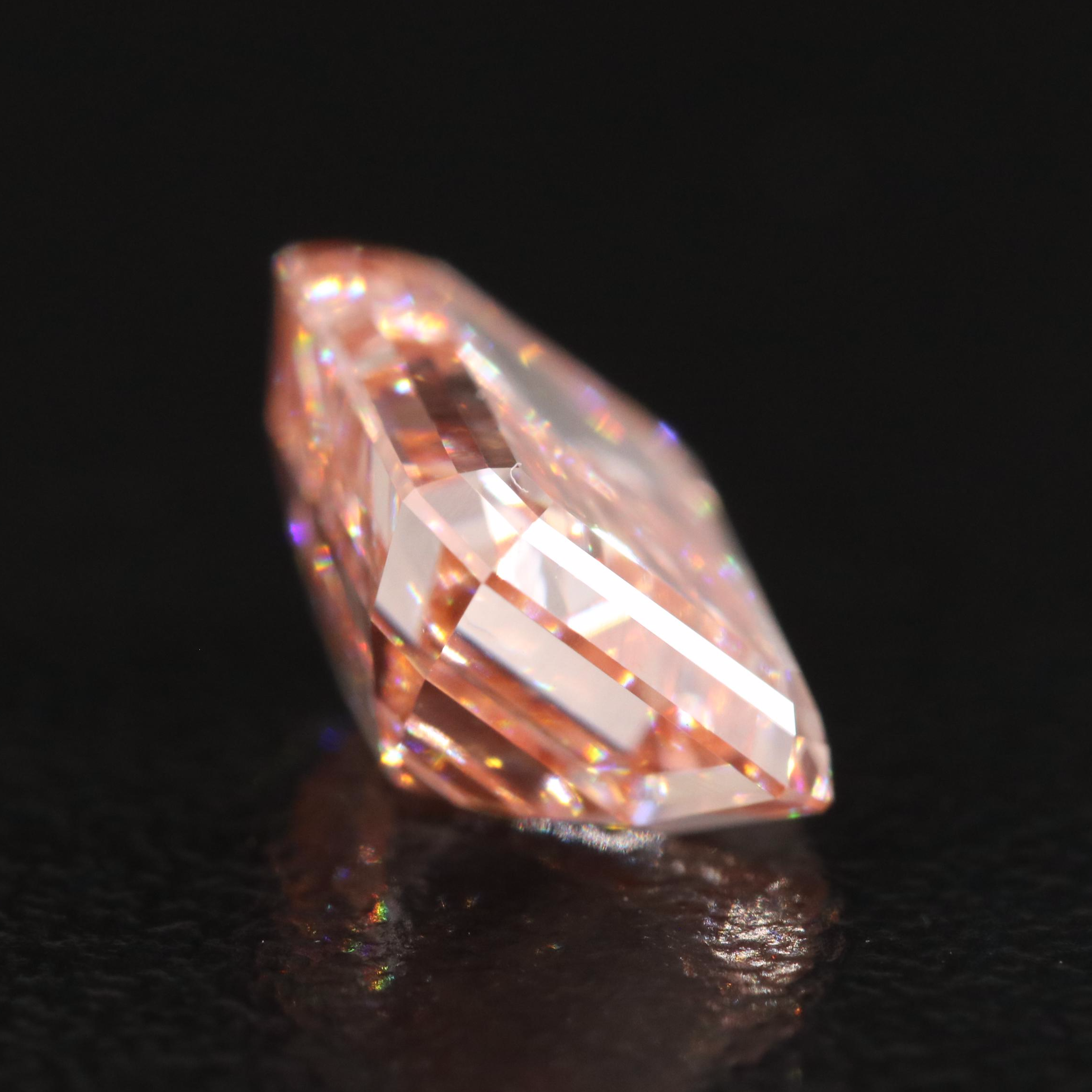 Loose 3.03 CT Lab Grown Fancy Pink Diamond with IGI Report