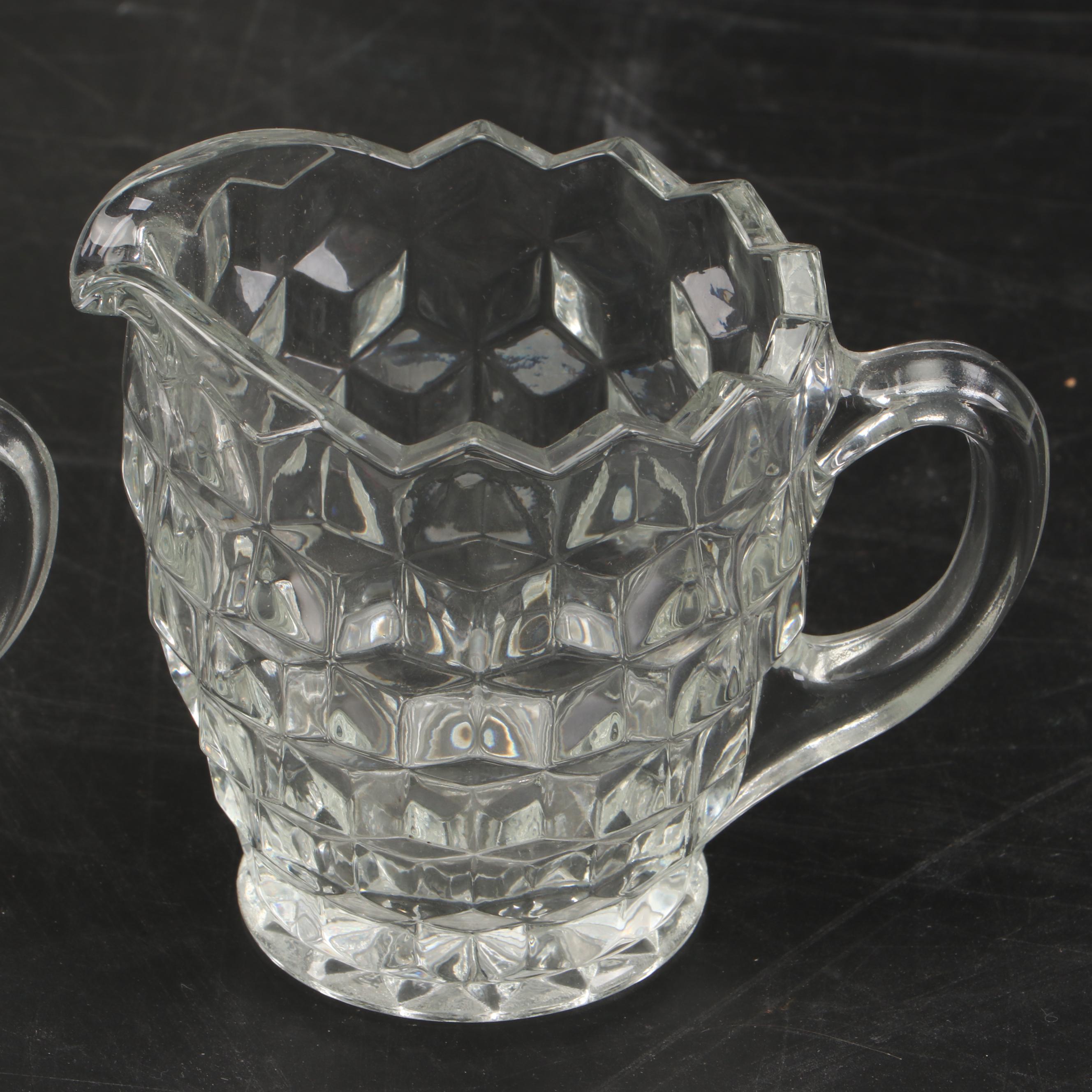 Polish Crystal Lidded Jar with Other Crystal and Glass Table Décor