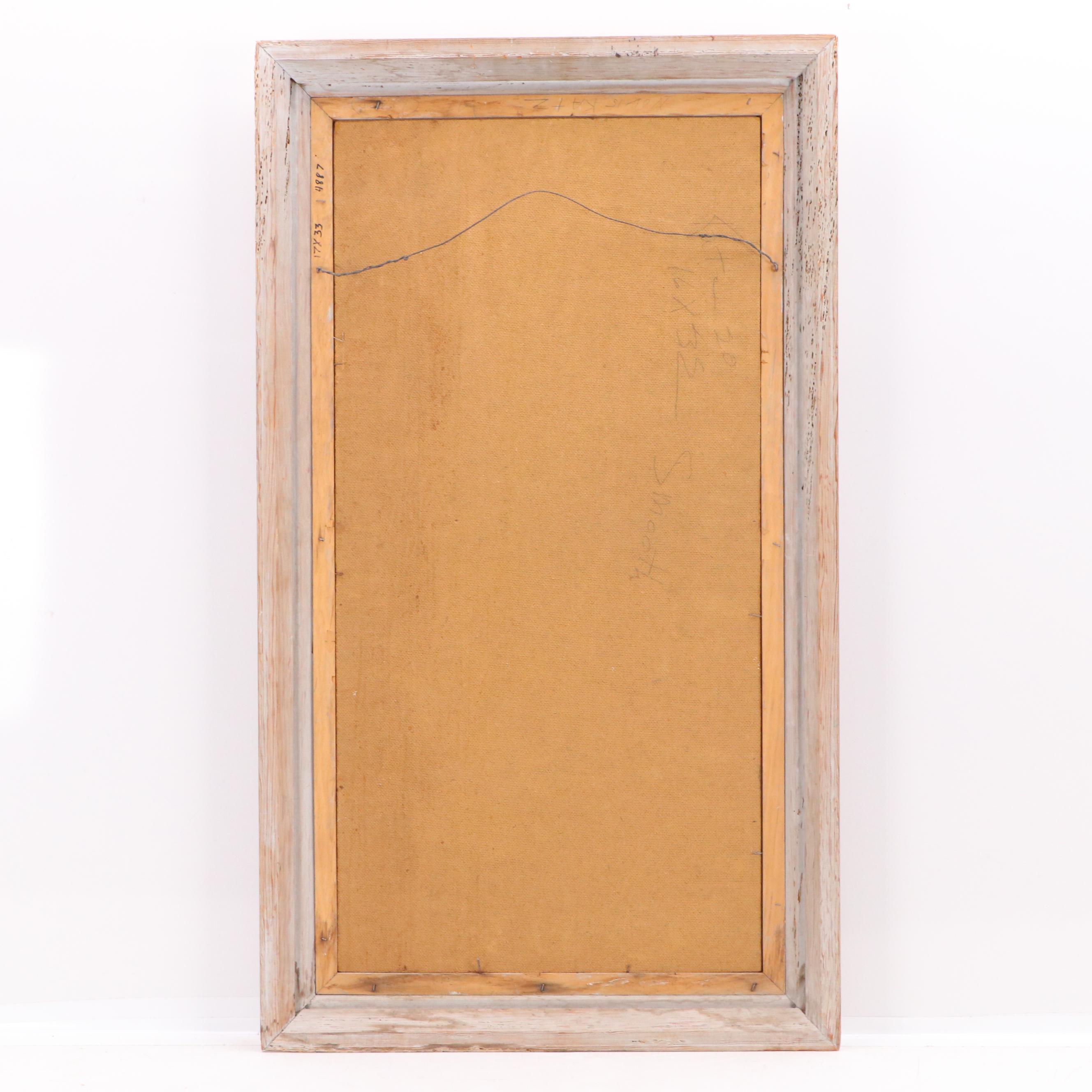 Eunice Katz Oil Painting of Figure with Fruit Bowl, Mid to Late 20th Century