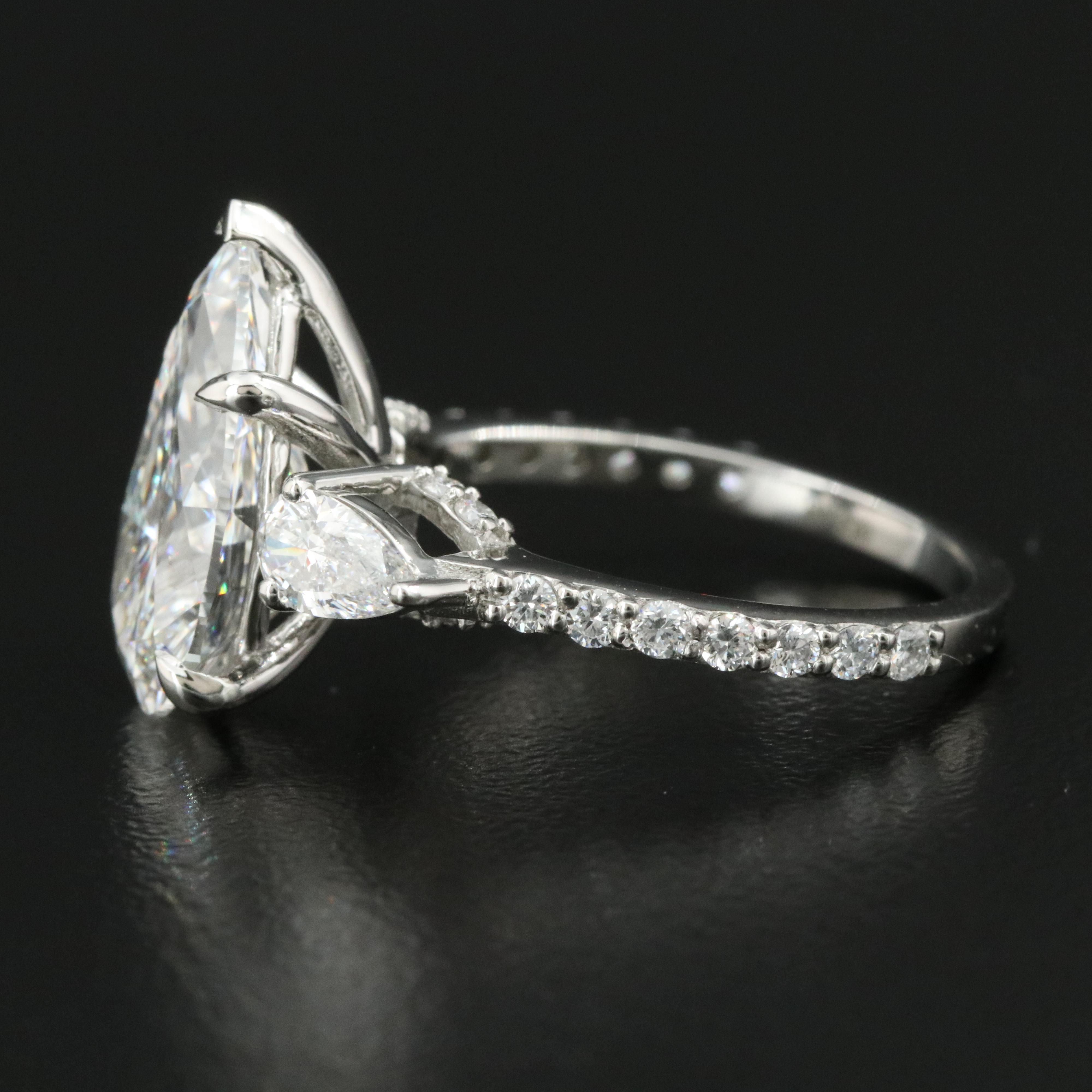 Platinum 4.91 CTW Lab Grown Diamond Ring with IGI Report