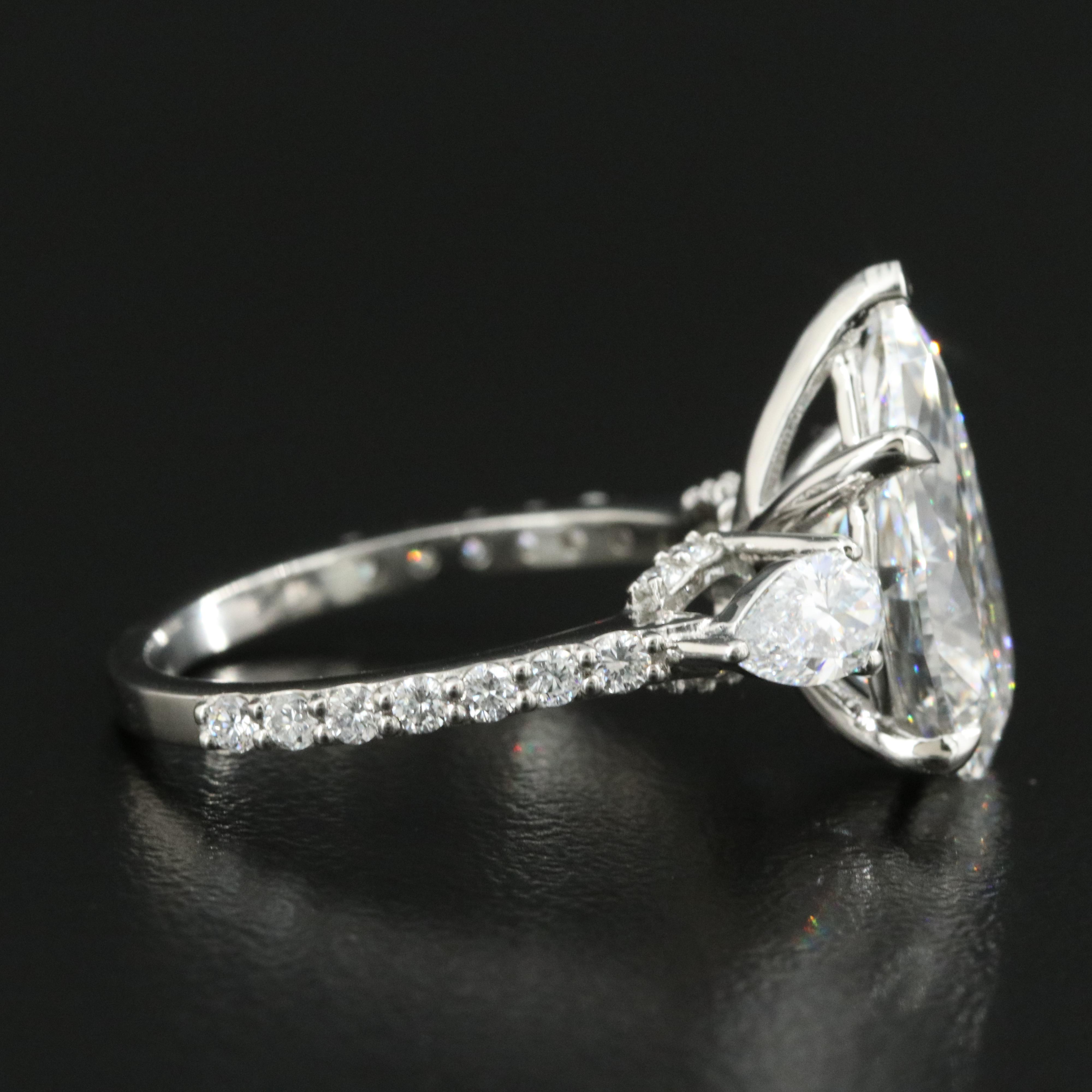 Platinum 4.91 CTW Lab Grown Diamond Ring with IGI Report