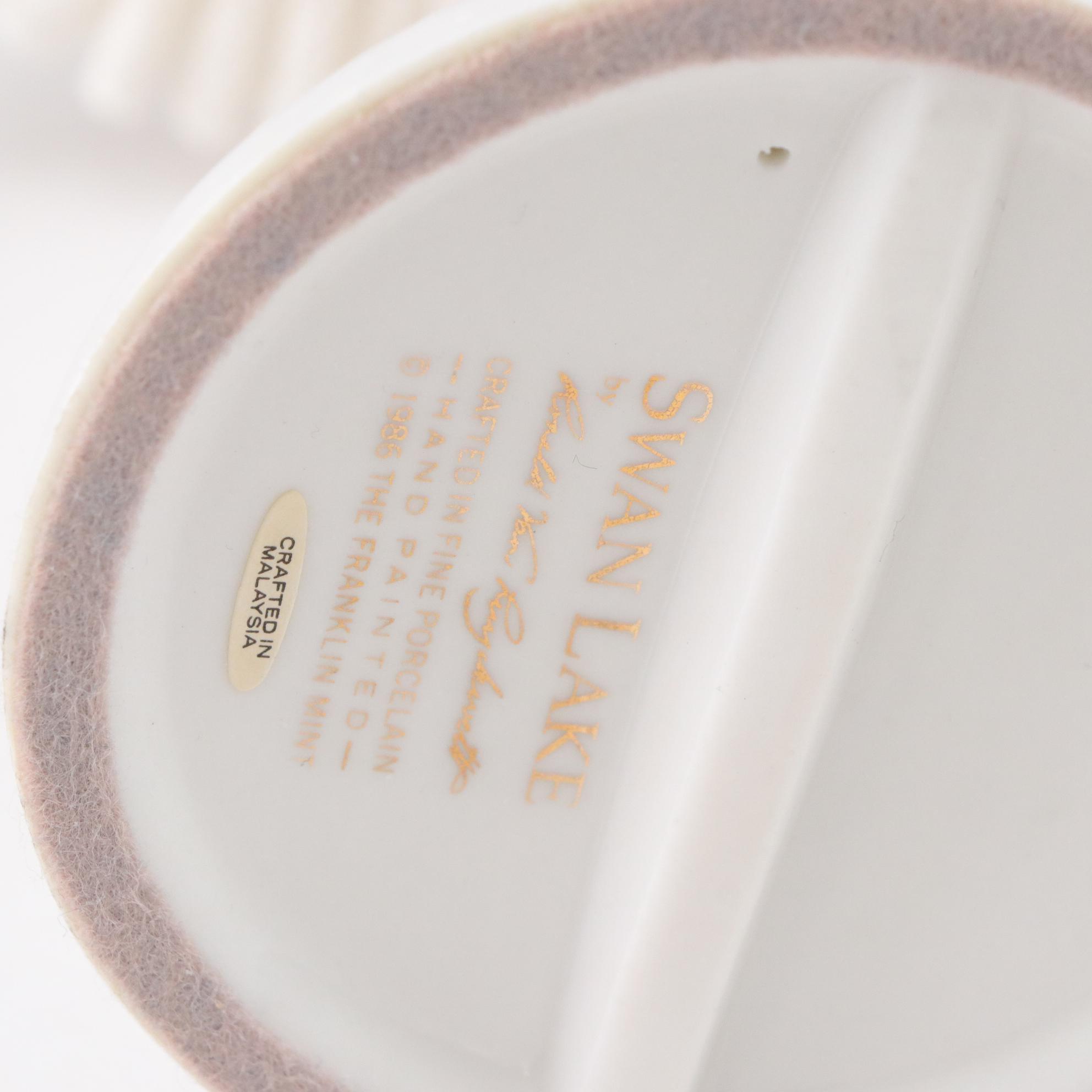 Ronald Van Ruyckevelt "Swan Lake" with Porcelain Ballerina Figurines & Music Box