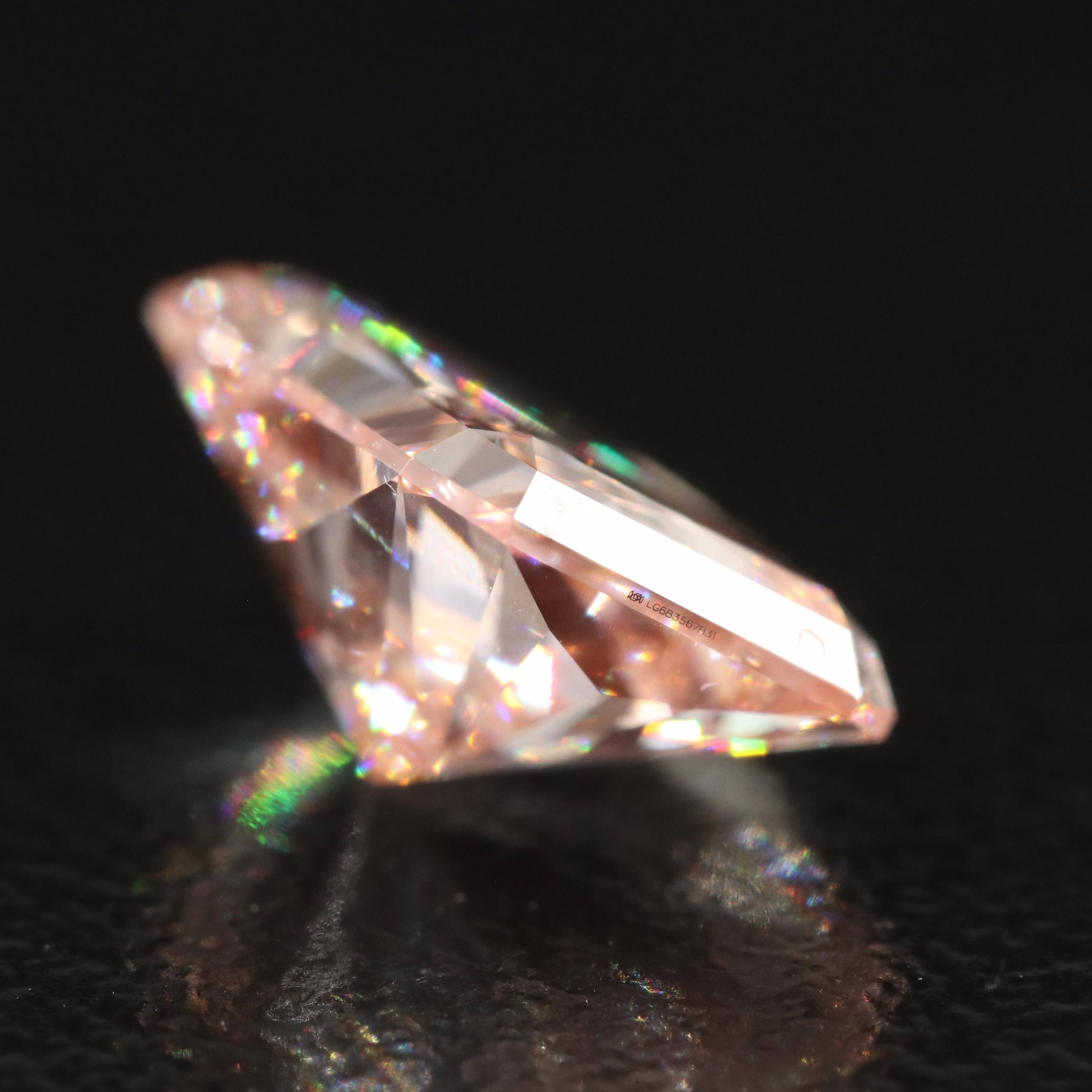 Loose 3.03 CT Lab Grown Fancy Pink Diamond with IGI Report
