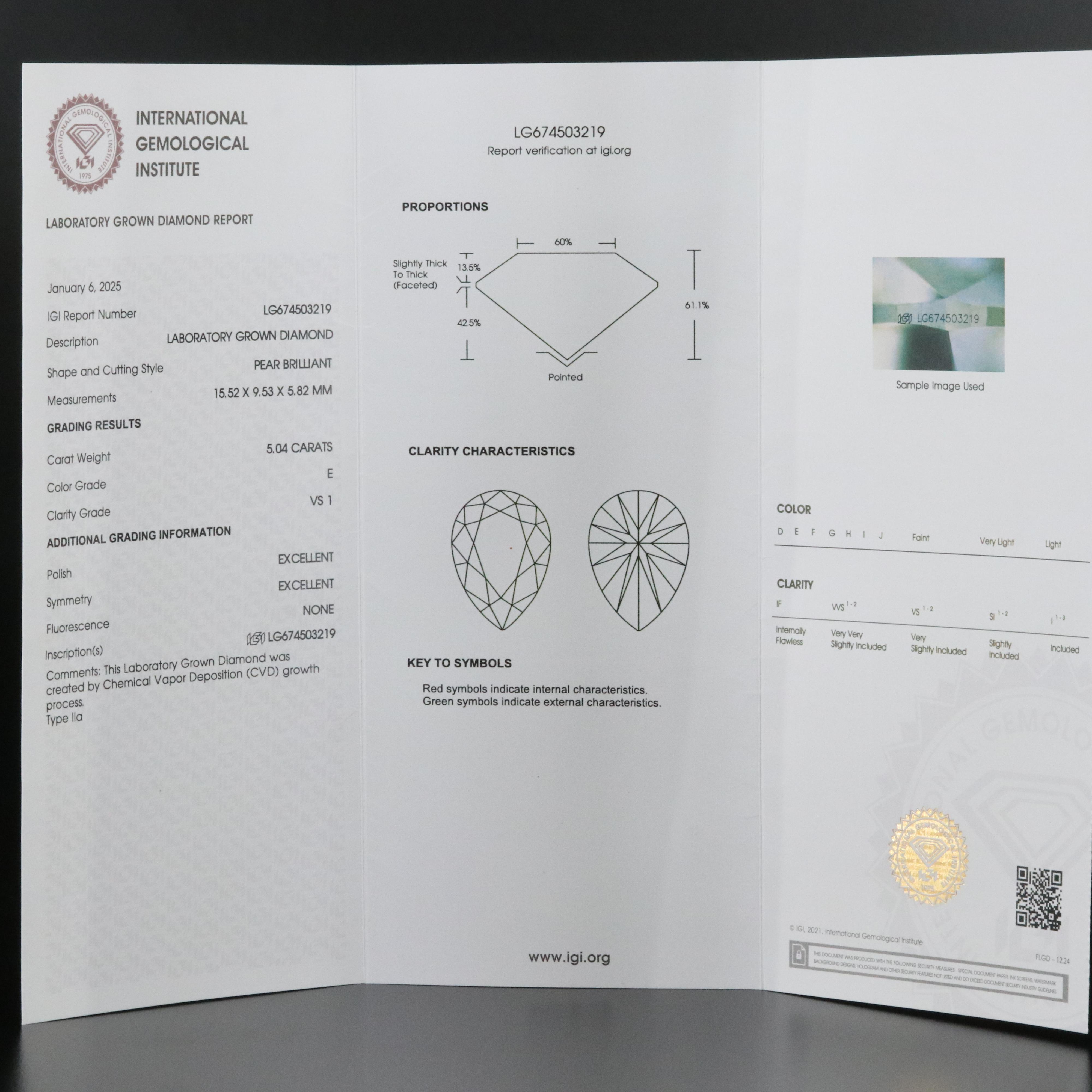 Platinum 5.94 CTW Lab Grown Diamond Ring with IGI Report