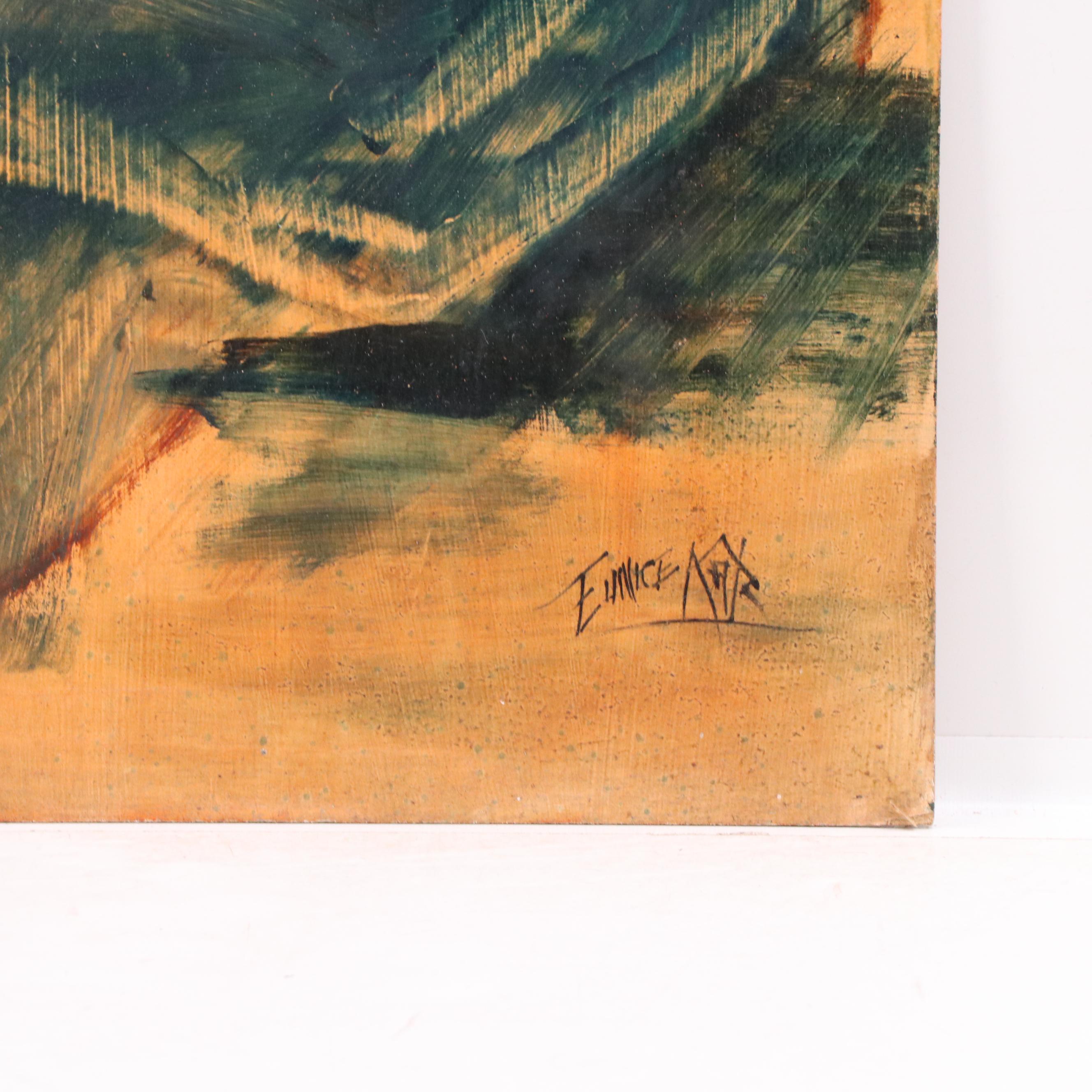 Eunice Katz Portrait Oil Painting of Seated Figure, Mid to Late 20th Century