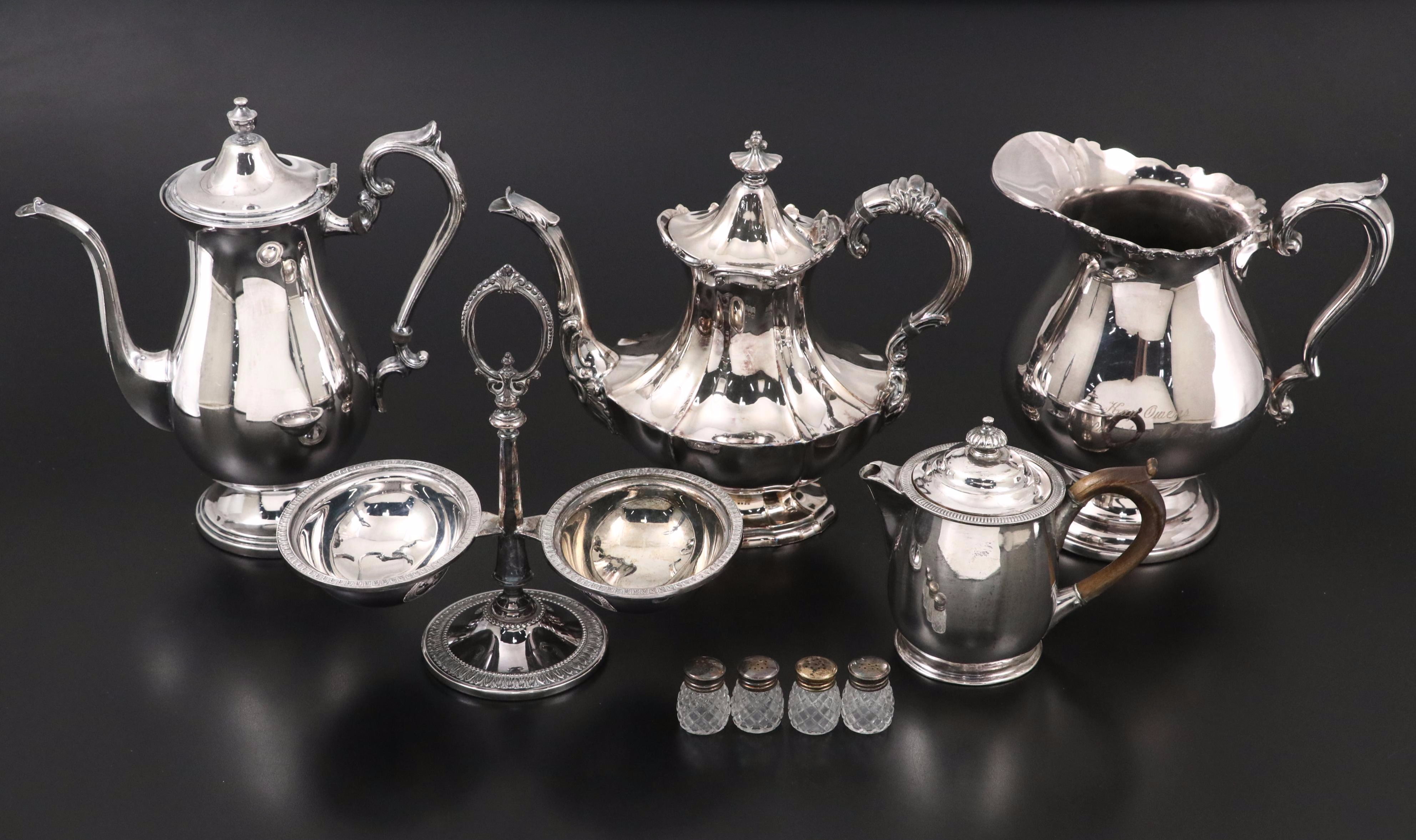 Reed & Barton "Victorian" Silver Plate Coffee Pot with Other Tableware