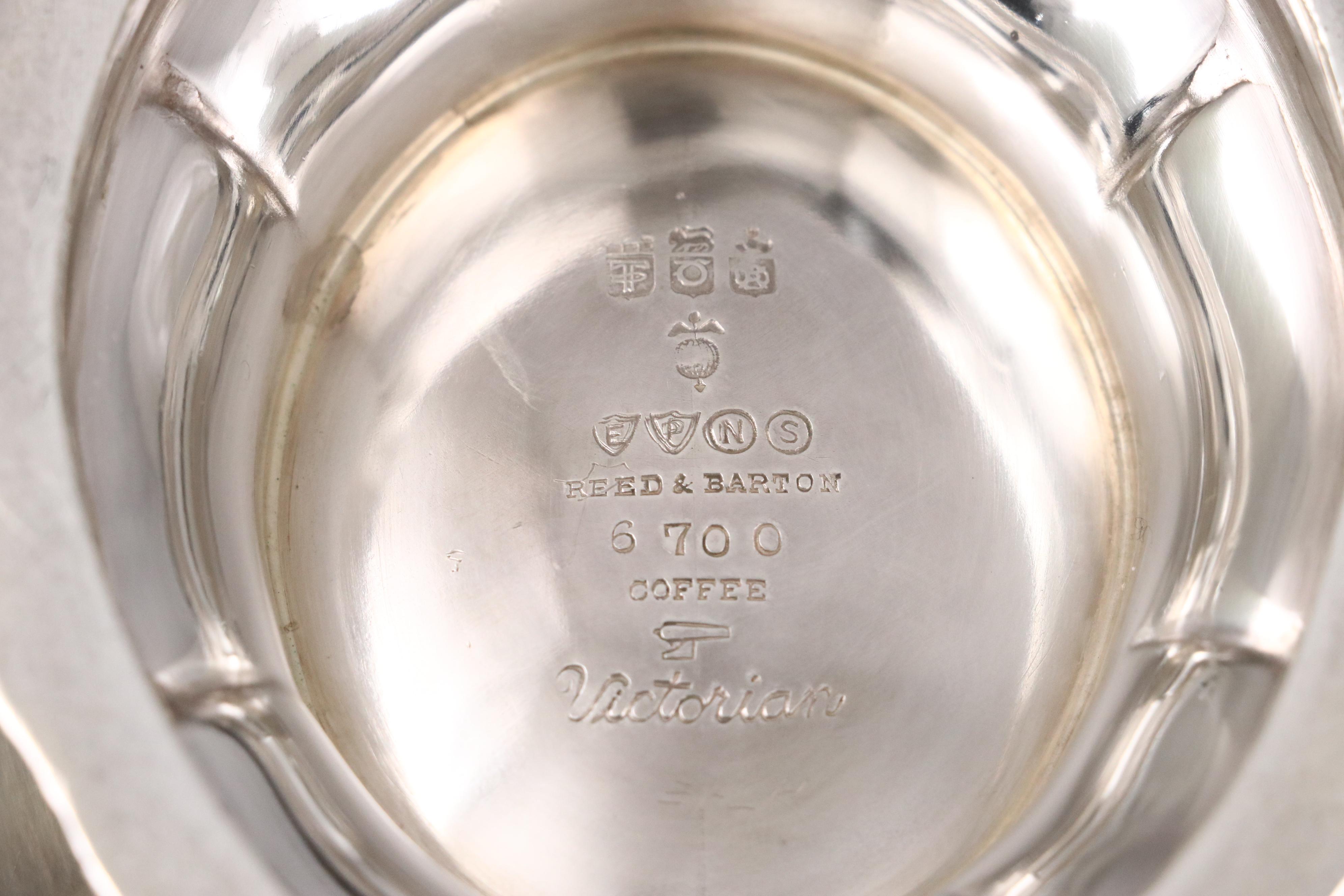 Reed & Barton "Victorian" Silver Plate Coffee Pot with Other Tableware