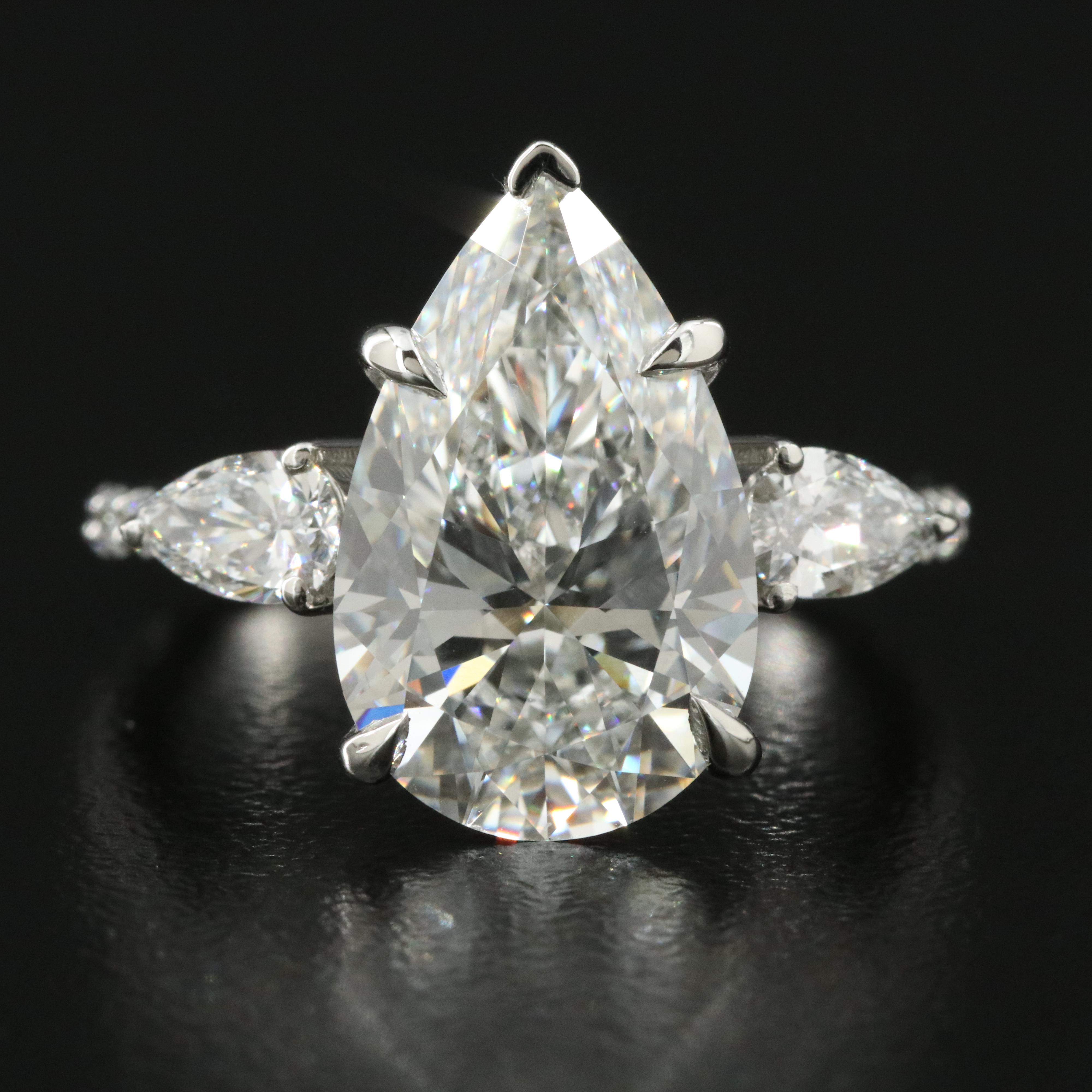 Platinum 5.91 CTW Lab Grown Diamond Ring with IGI Report