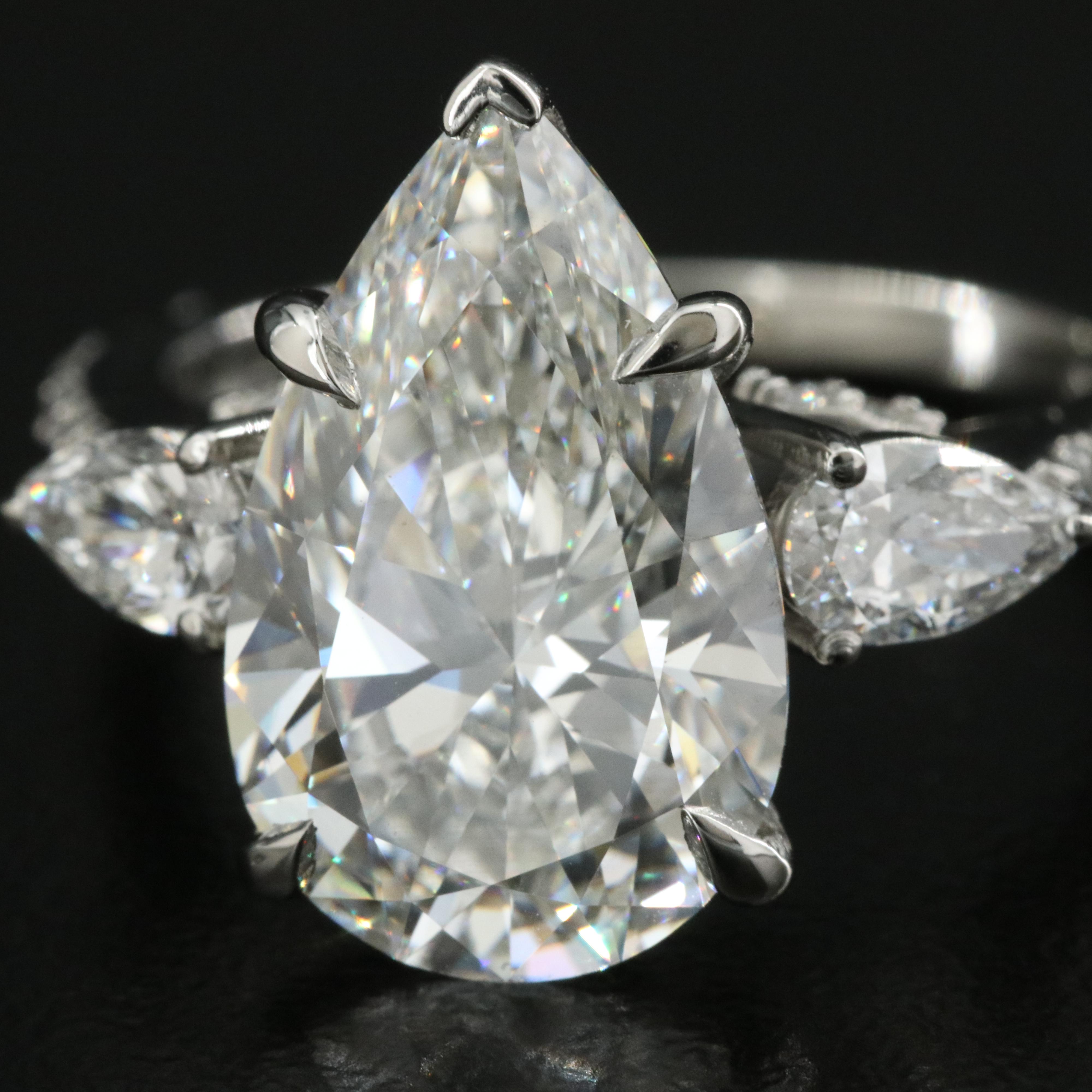 Platinum 5.91 CTW Lab Grown Diamond Ring with IGI Report