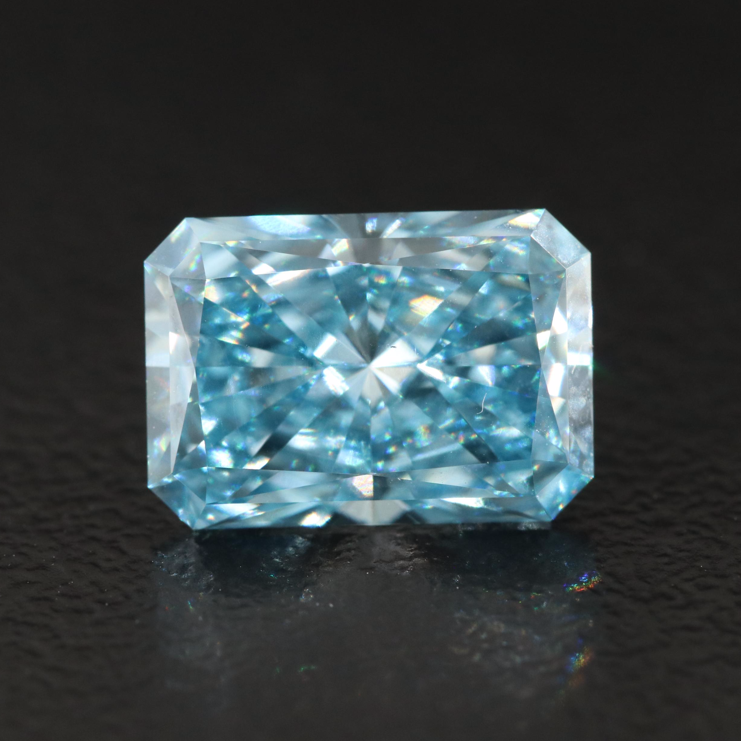 Loose 3.03 CT Lab Grown Fancy Blue Diamond with IGI Report