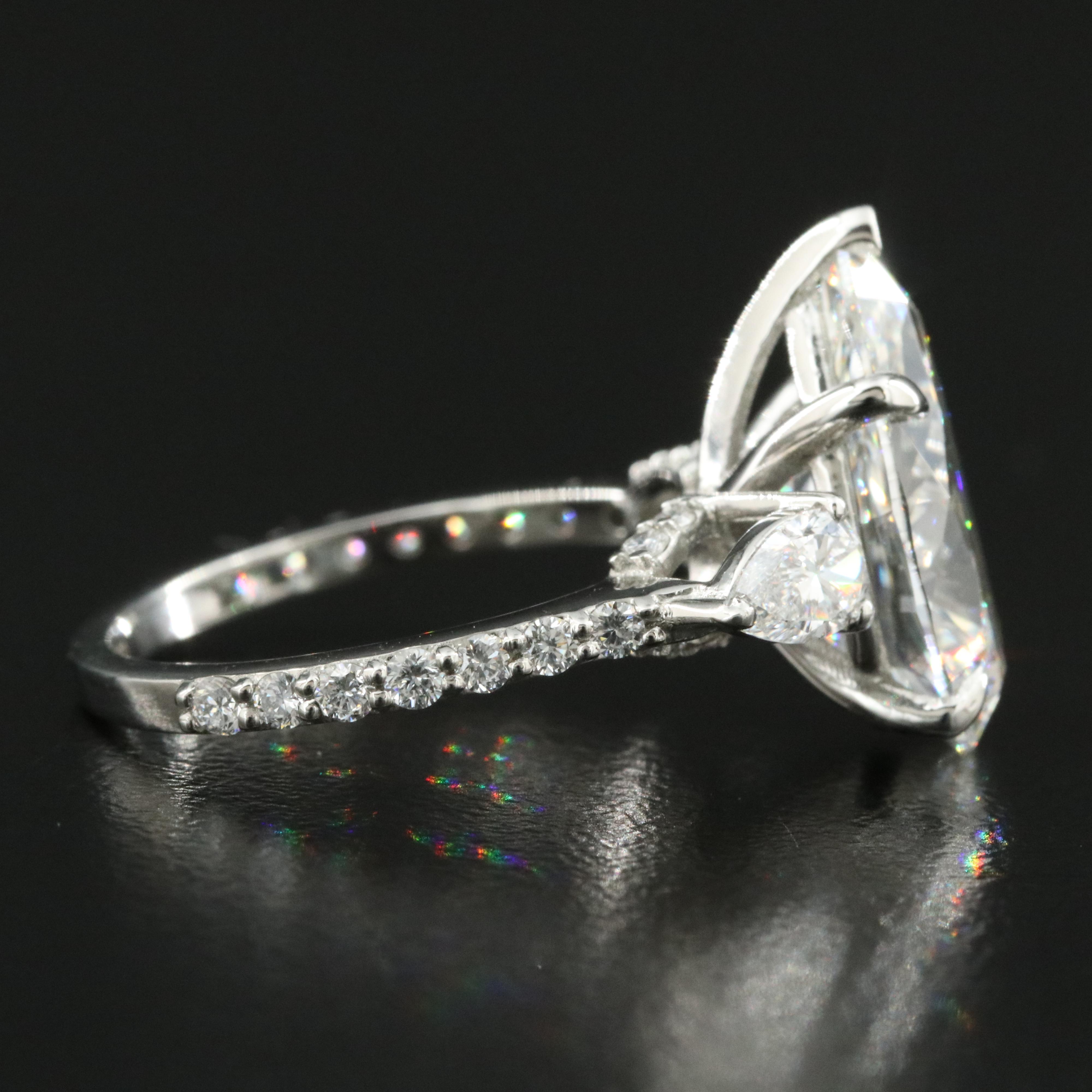 Platinum 5.91 CTW Lab Grown Diamond Ring with IGI Report