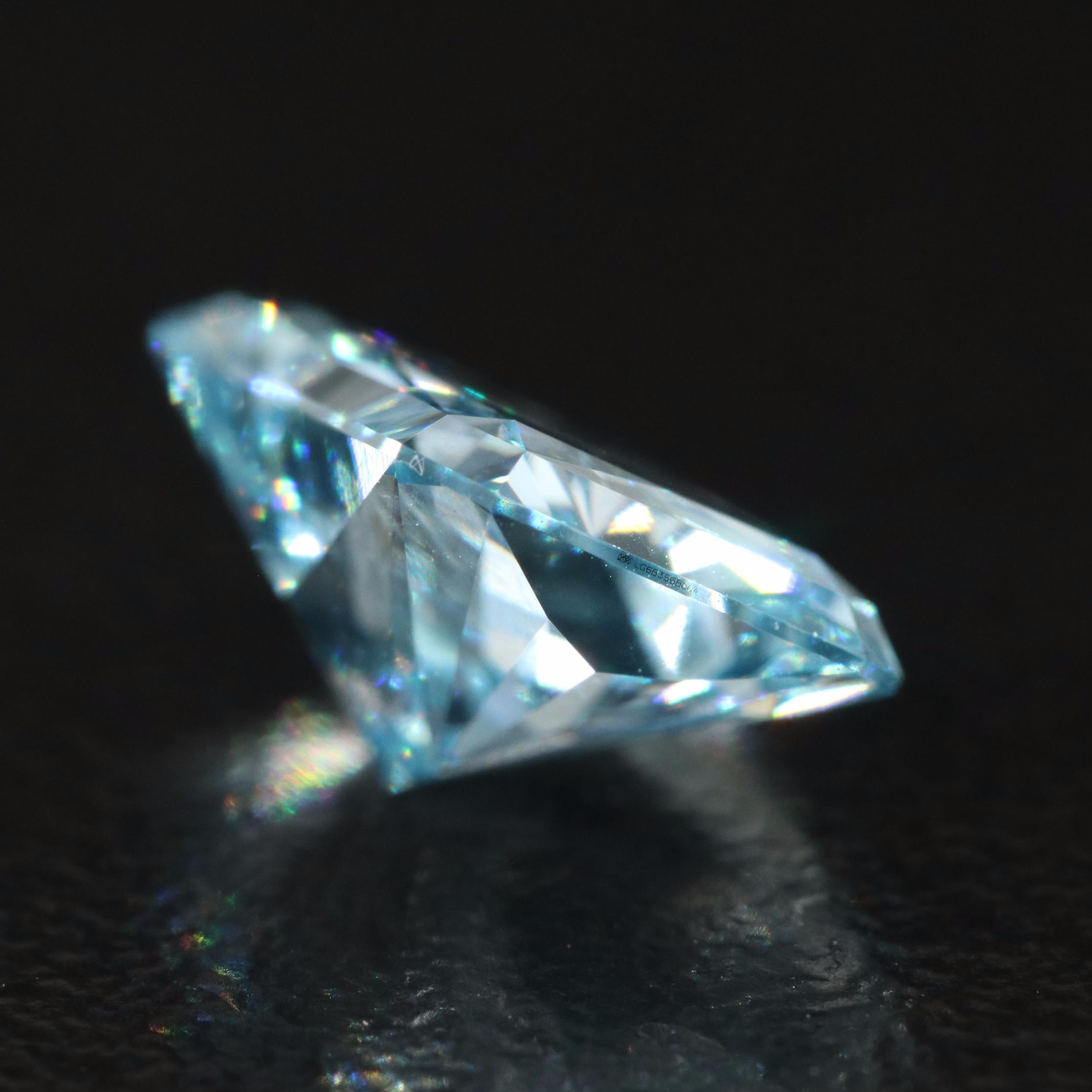 Loose 3.03 CT Lab Grown Fancy Blue Diamond with IGI Report