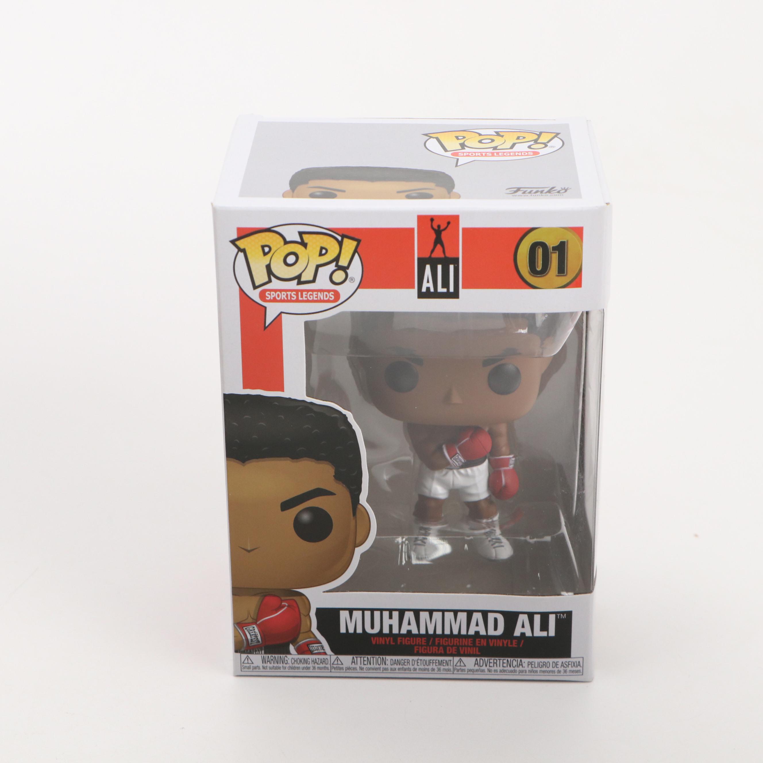 "Muhammed Ali" and "Steve Austin" Funko Pop! Figures with Sports Books