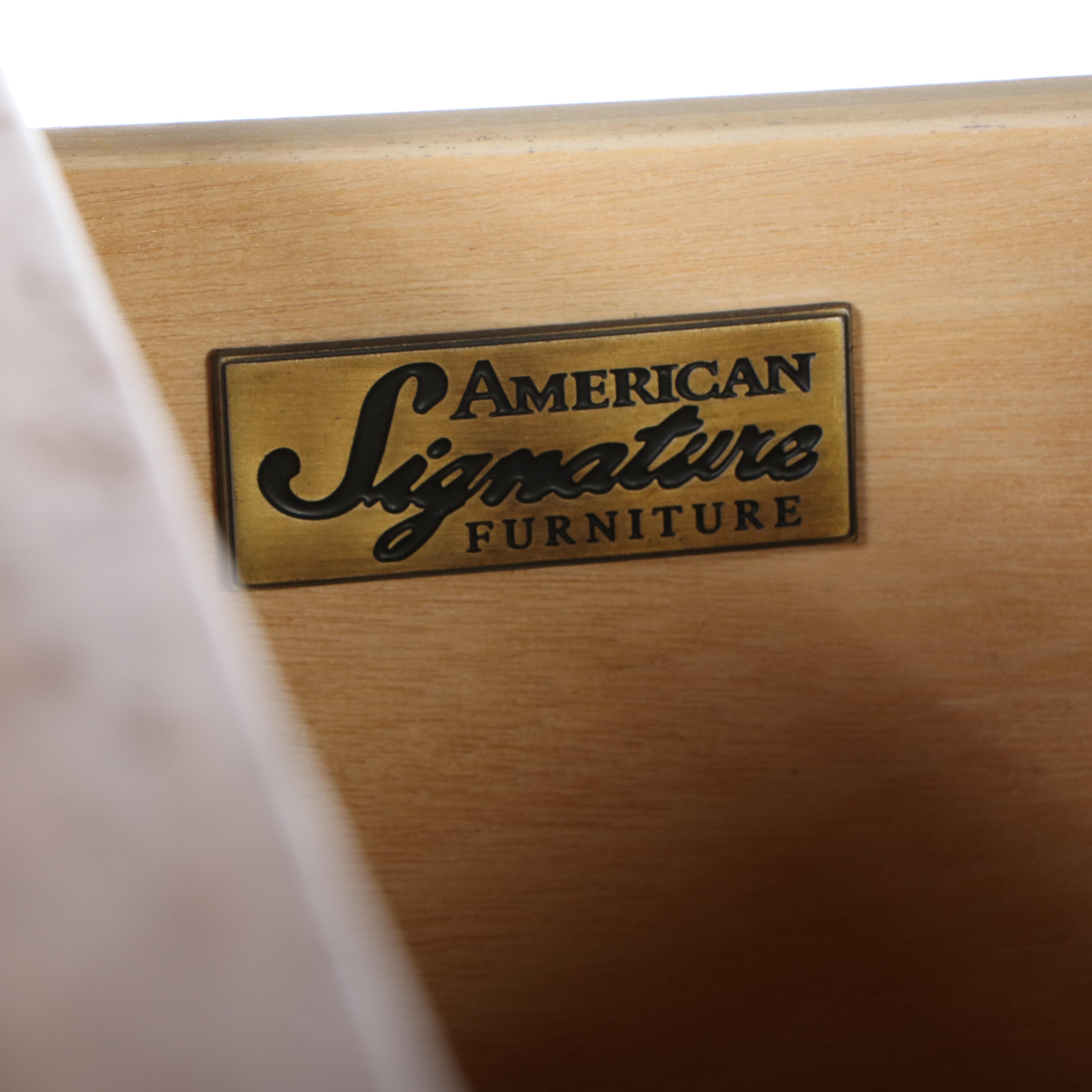 American Signature Pine Tall Chest, Nightstand, and Twin Bed Frame